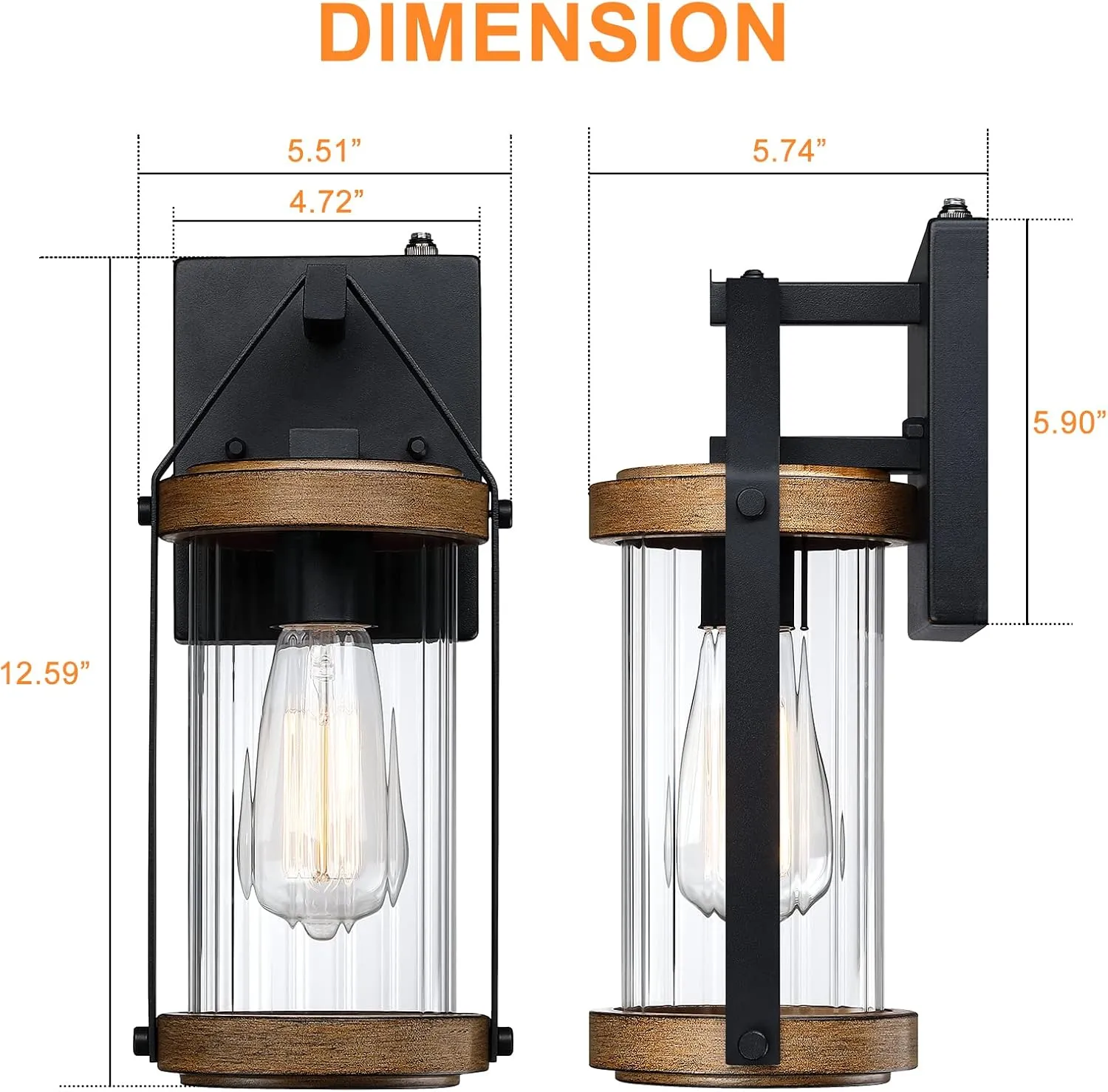 LONEDRUID Dusk to Dawn Sensor Outdoor Wall Sconce Lighting Anti-Rust Exterior Porch Light Fixtures Farmhouse Front House Lantern Waterproof Wall Mount Lamp for Patio Garage Entryway Doorway
