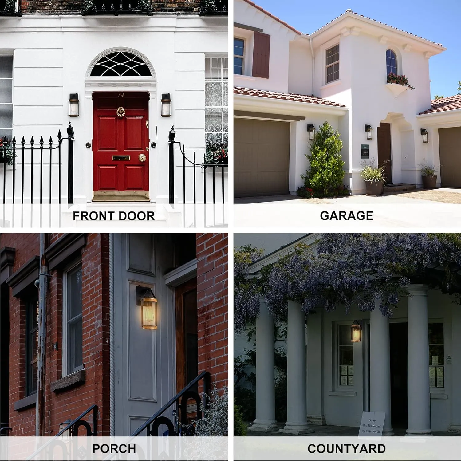LONEDRUID Dusk to Dawn Sensor Outdoor Wall Sconce Lighting Anti-Rust Exterior Porch Light Fixtures Farmhouse Front House Lantern Waterproof Wall Mount Lamp for Patio Garage Entryway Doorway