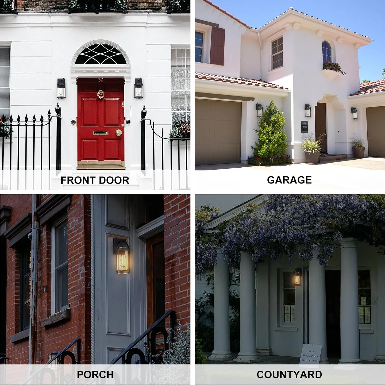 LONEDRUID Dusk to Dawn Sensor Outdoor Wall Sconce Lighting Black Exterior Porch Lantern Waterproof Outside Garage Light Fixtures Wall Mount for House Patio Entryway
