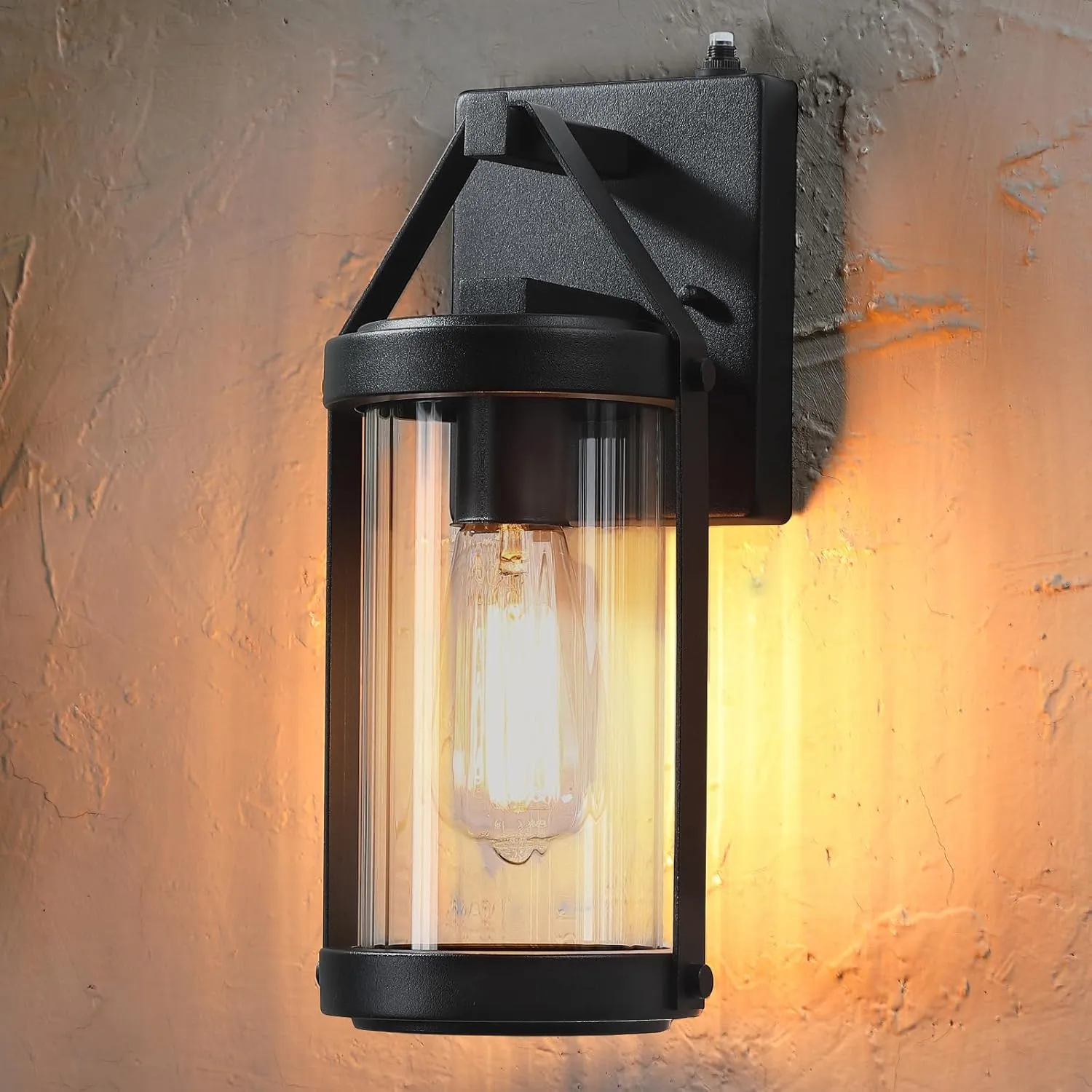 LONEDRUID Dusk to Dawn Sensor Outdoor Wall Sconce Lighting Black Exterior Porch Lantern Waterproof Outside Garage Light Fixtures Wall Mount for House Patio Entryway
