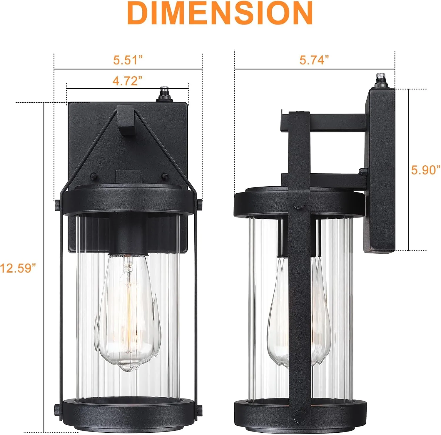 LONEDRUID Dusk to Dawn Sensor Outdoor Wall Sconce Lighting Black Exterior Porch Lantern Waterproof Outside Garage Light Fixtures Wall Mount for House Patio Entryway