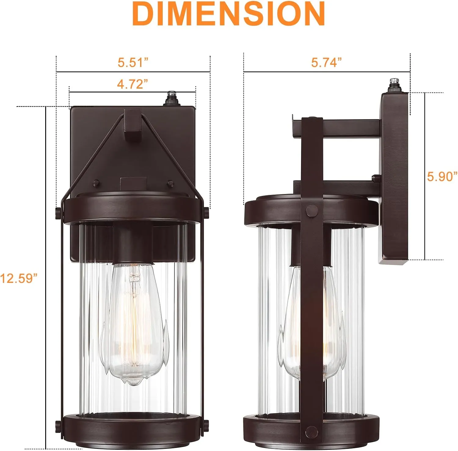LONEDRUID Dusk to Dawn Sensor Outdoor Wall Sconce Lighting Waterproof Exterior Porch Lantern Rustic Outside Garage Light Fixtures Wall Mount for House Patio Front Door