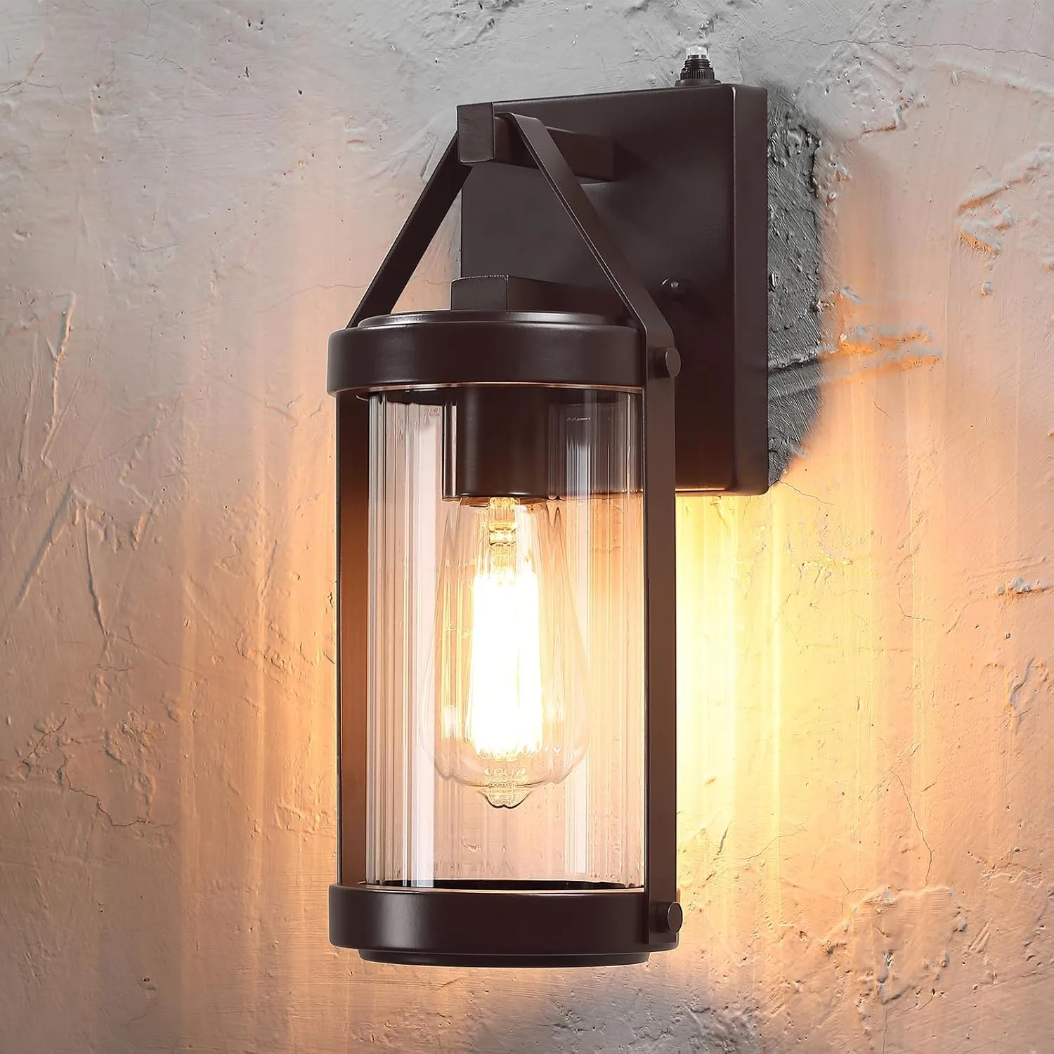 LONEDRUID Dusk to Dawn Sensor Outdoor Wall Sconce Lighting Waterproof Exterior Porch Lantern Rustic Outside Garage Light Fixtures Wall Mount for House Patio Front Door