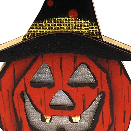 LOOM TREE Halloween Light Lamp Hanging LED Wooden Lantern Party Ornaments A