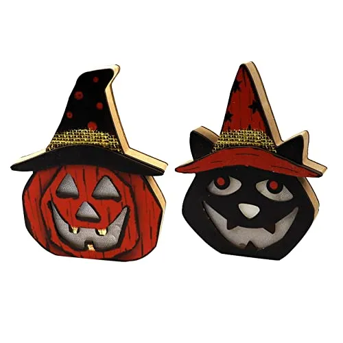 LOOM TREE Halloween Light Lamp Hanging LED Wooden Lantern Party Ornaments A