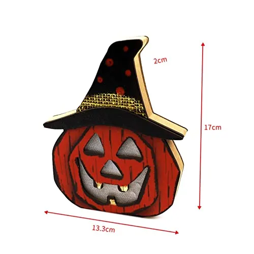 LOOM TREE Halloween Light Lamp Hanging LED Wooden Lantern Party Ornaments A