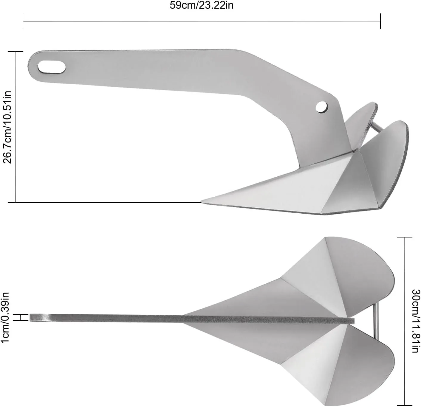 LOYALHEARTDY Boat Anchor, 316 Stainless Steel Boat Anchor for Small Yachts