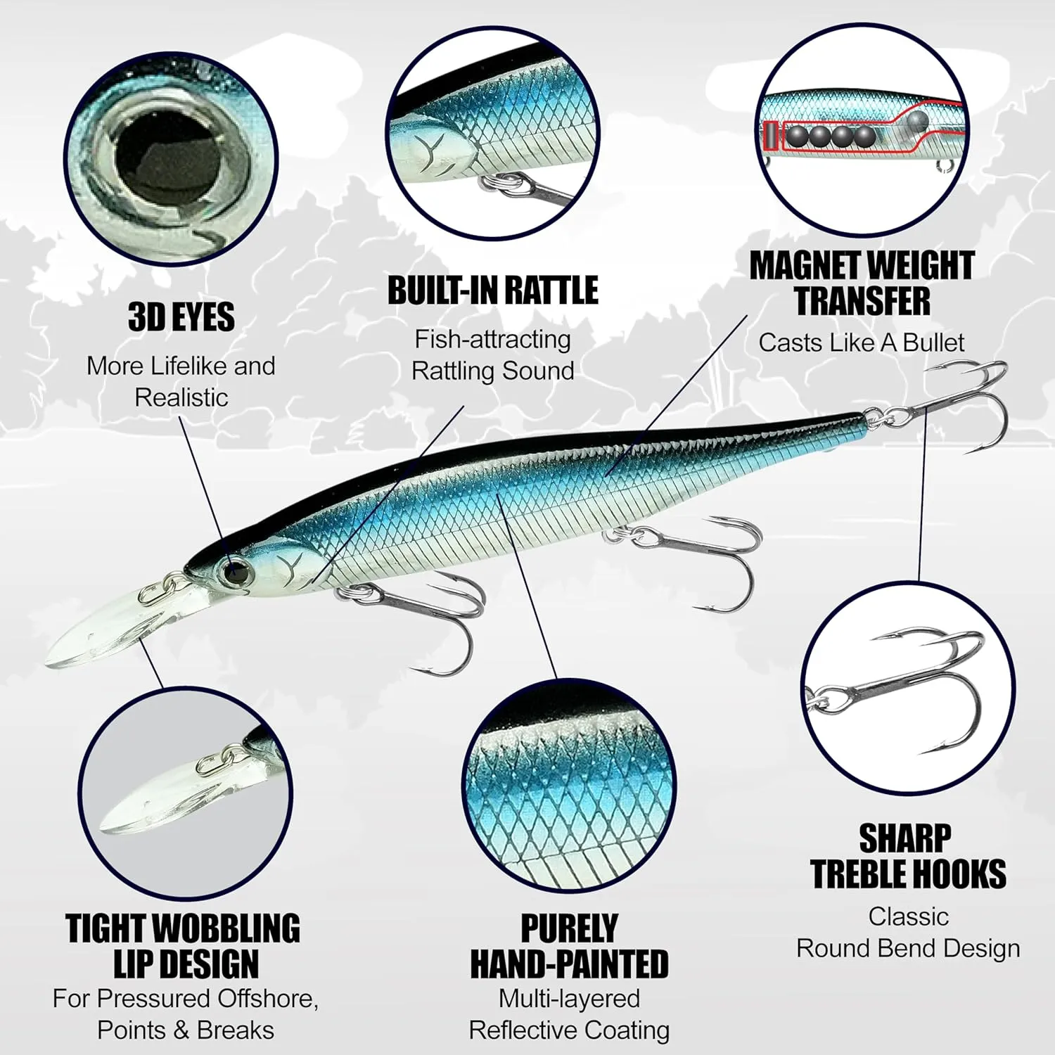 LUCKY CRAFT Pointer 100DD Fishing Lures for Freshwater, 4" Deep Diving and Suspending Jerkbait, Trout, Bass Lures, Tournament Winning, Premium Fishing Gear and Tackle Box Accessories