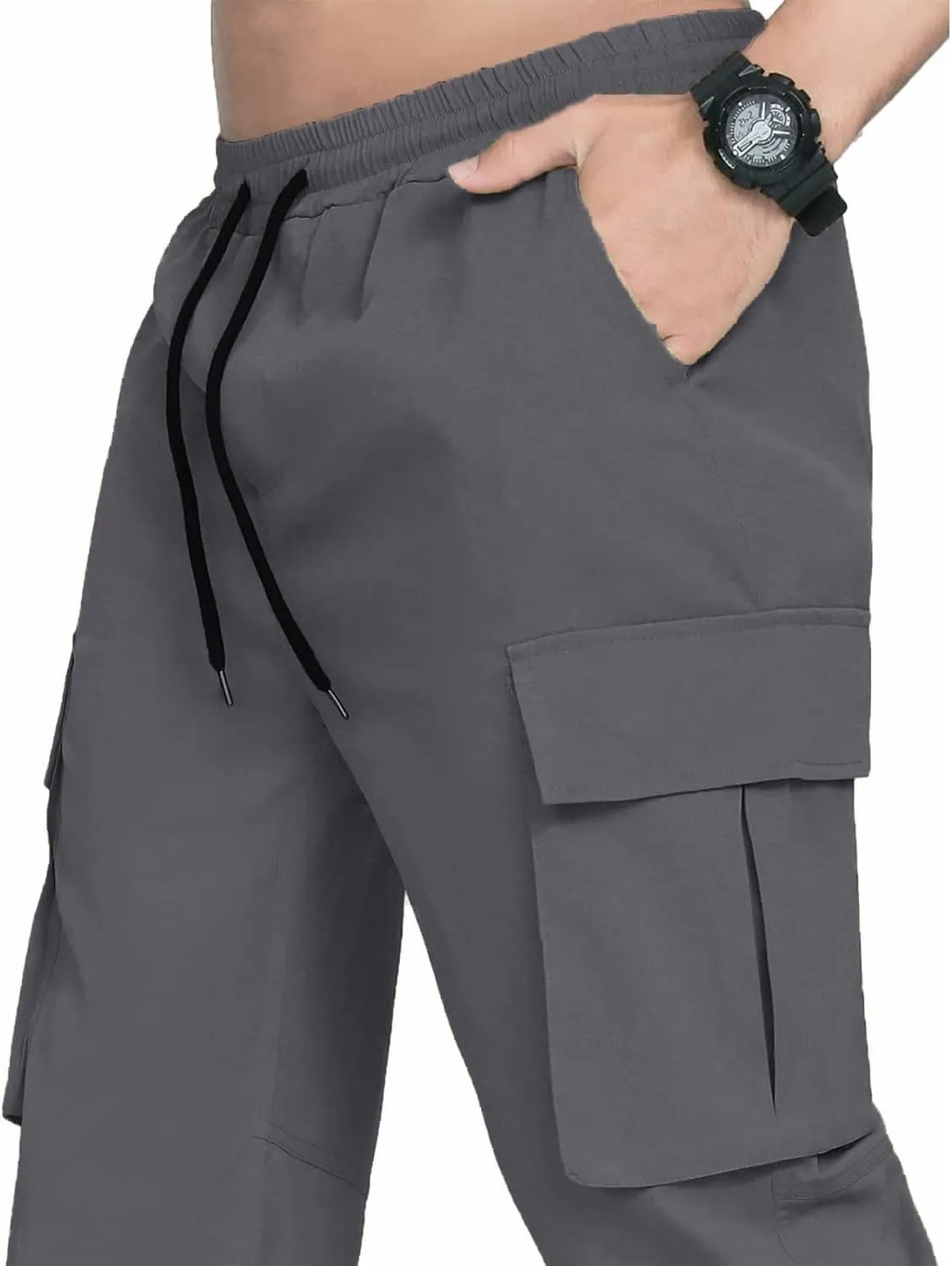 LYRXXX Men's Casual Cargo Pants Hiking Pants Workout Joggers Sweatpants for Men