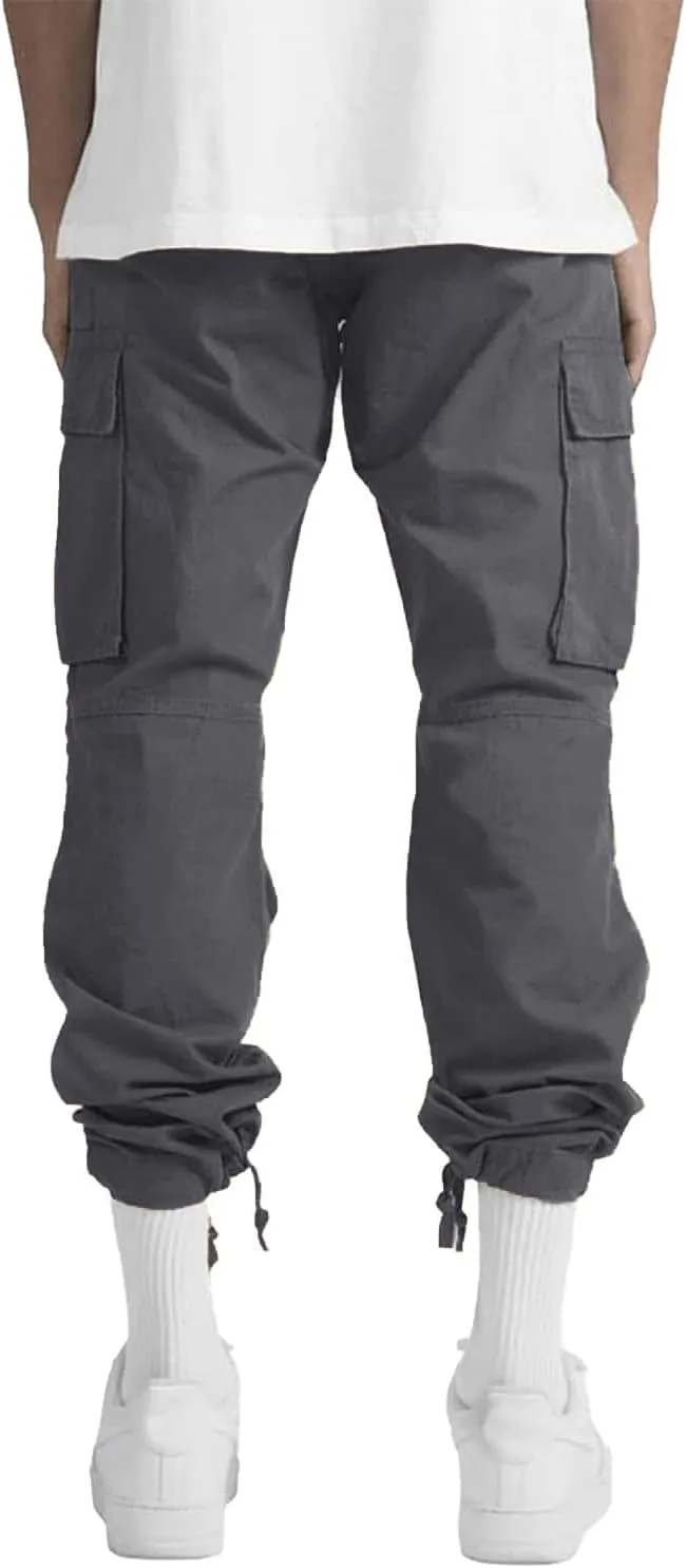 LYRXXX Men's Casual Cargo Pants Hiking Pants Workout Joggers Sweatpants for Men