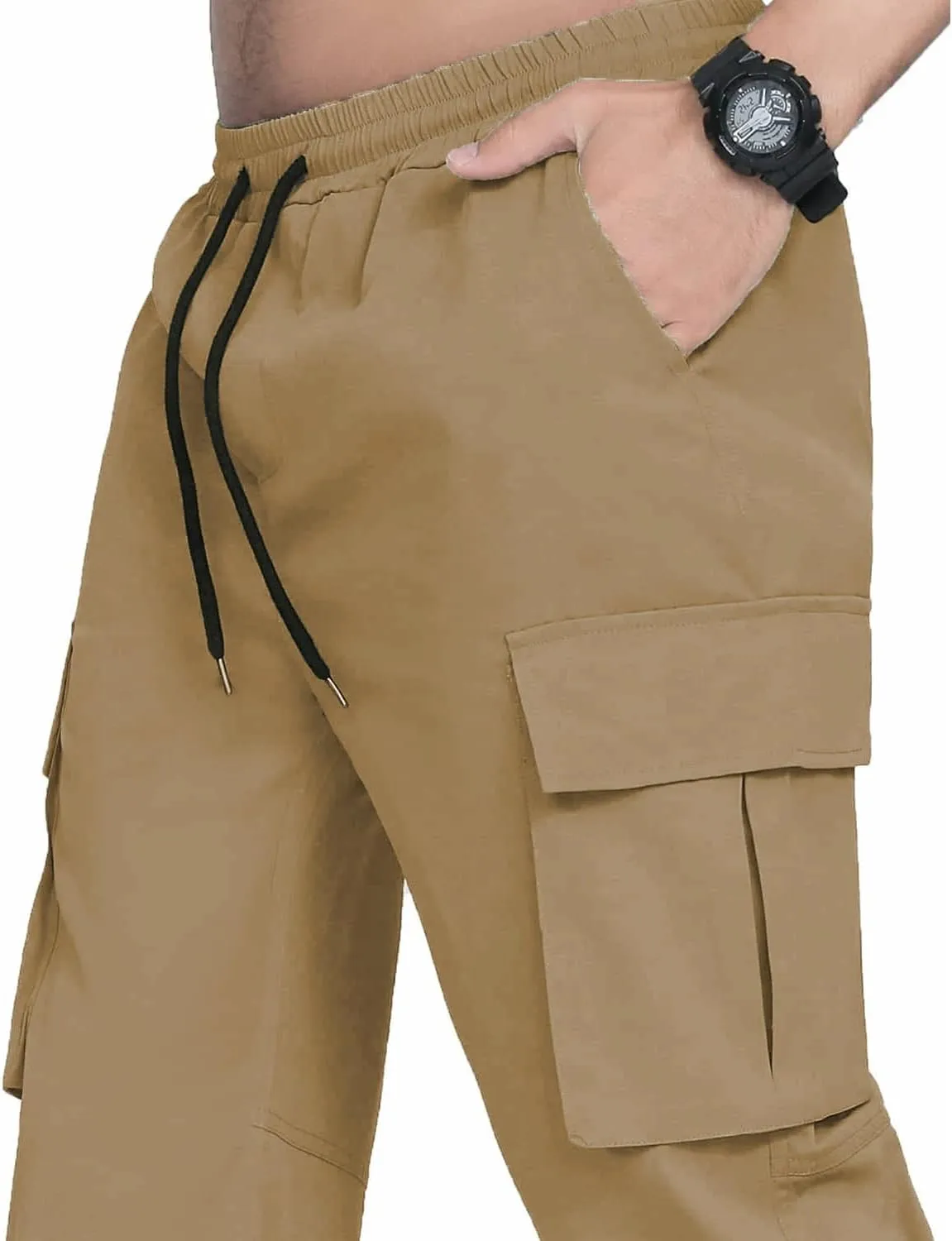 LYRXXX Men's Casual Cargo Pants Hiking Pants Workout Joggers Sweatpants for Men