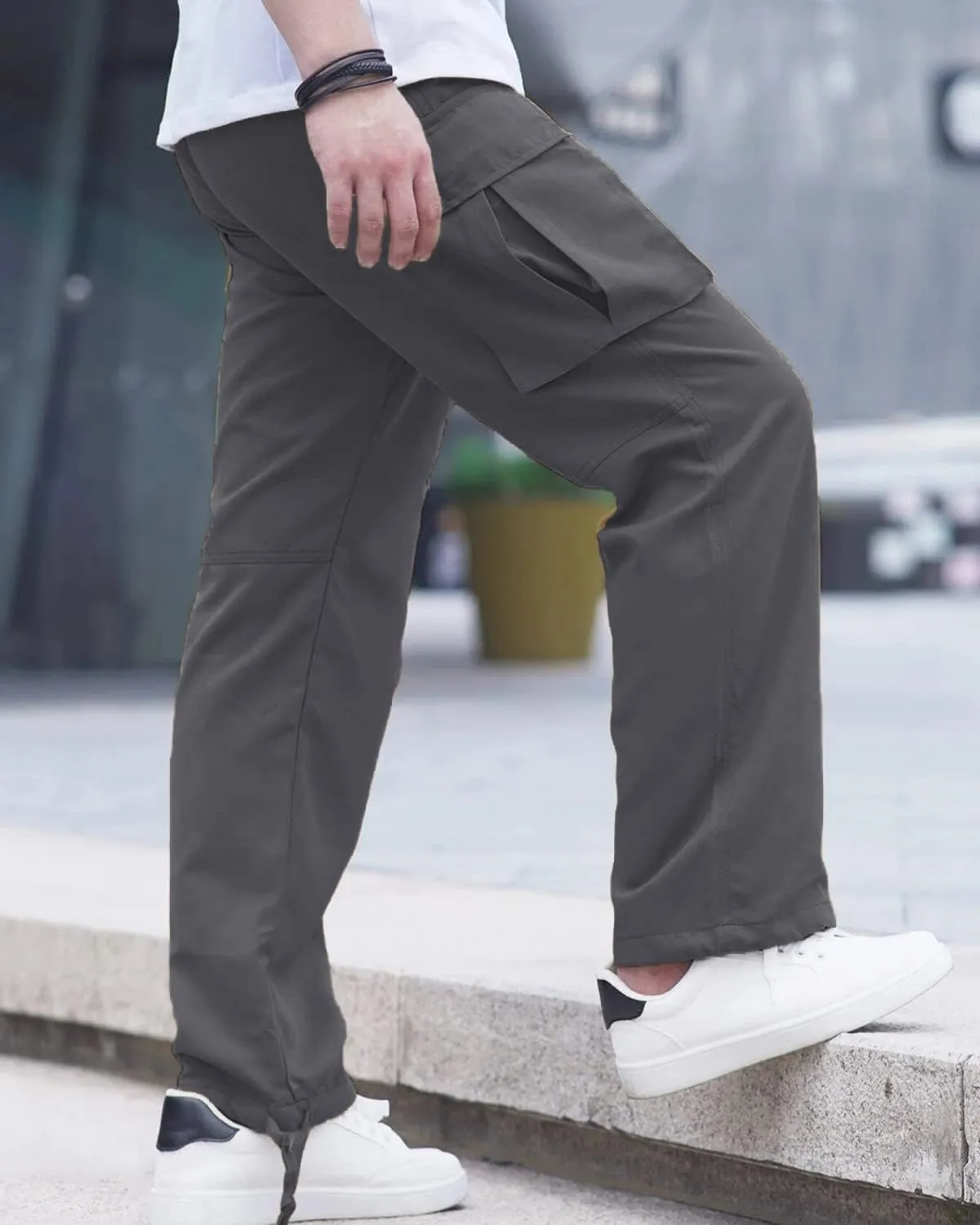 LYRXXX Men's Casual Cargo Pants Hiking Pants Workout Joggers Sweatpants for Men