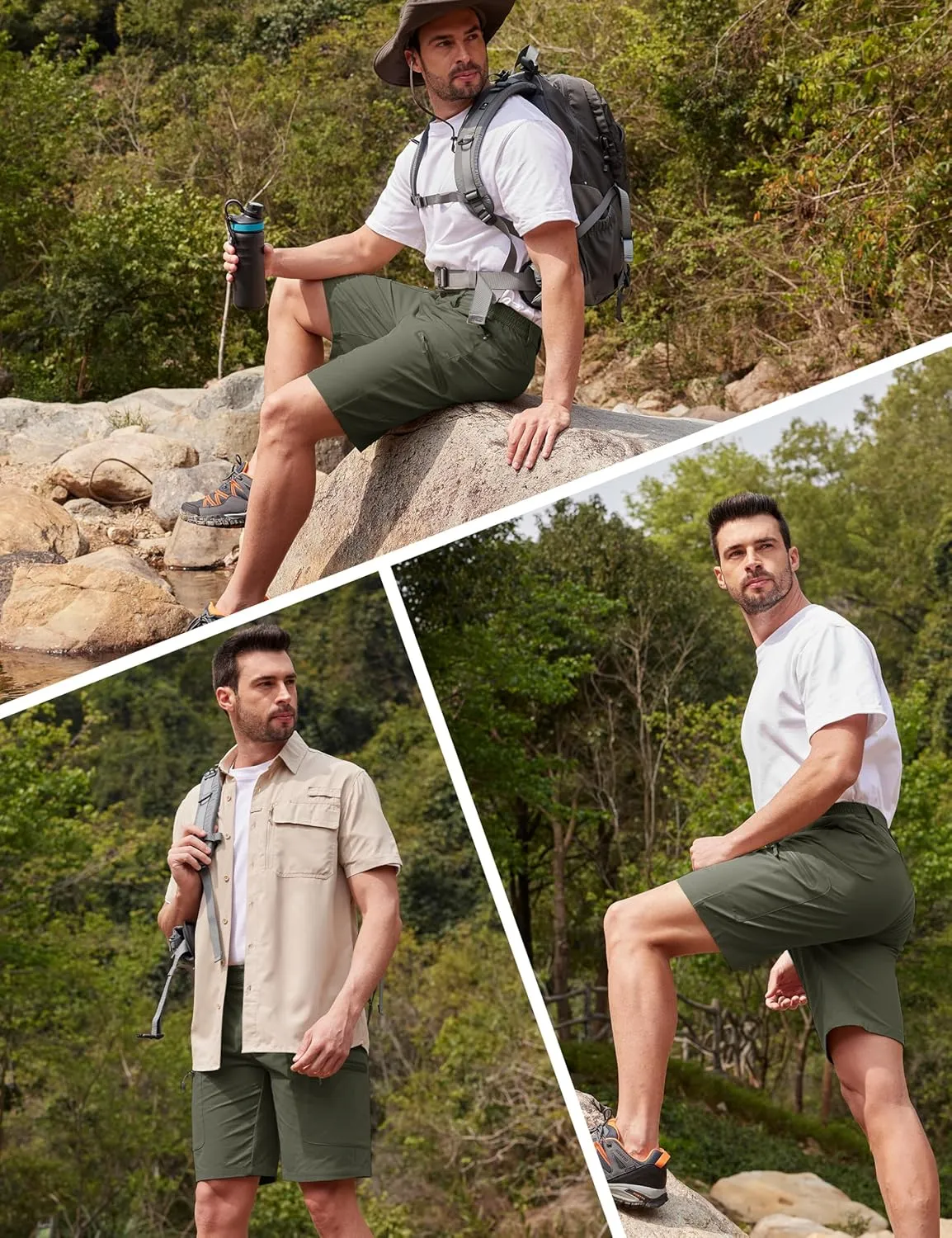 MAGCOMSEN Men's Hiking Cargo Shorts 10" Lightweight Outdoor Work Shorts for Men Travel Casual with 5 Pockets