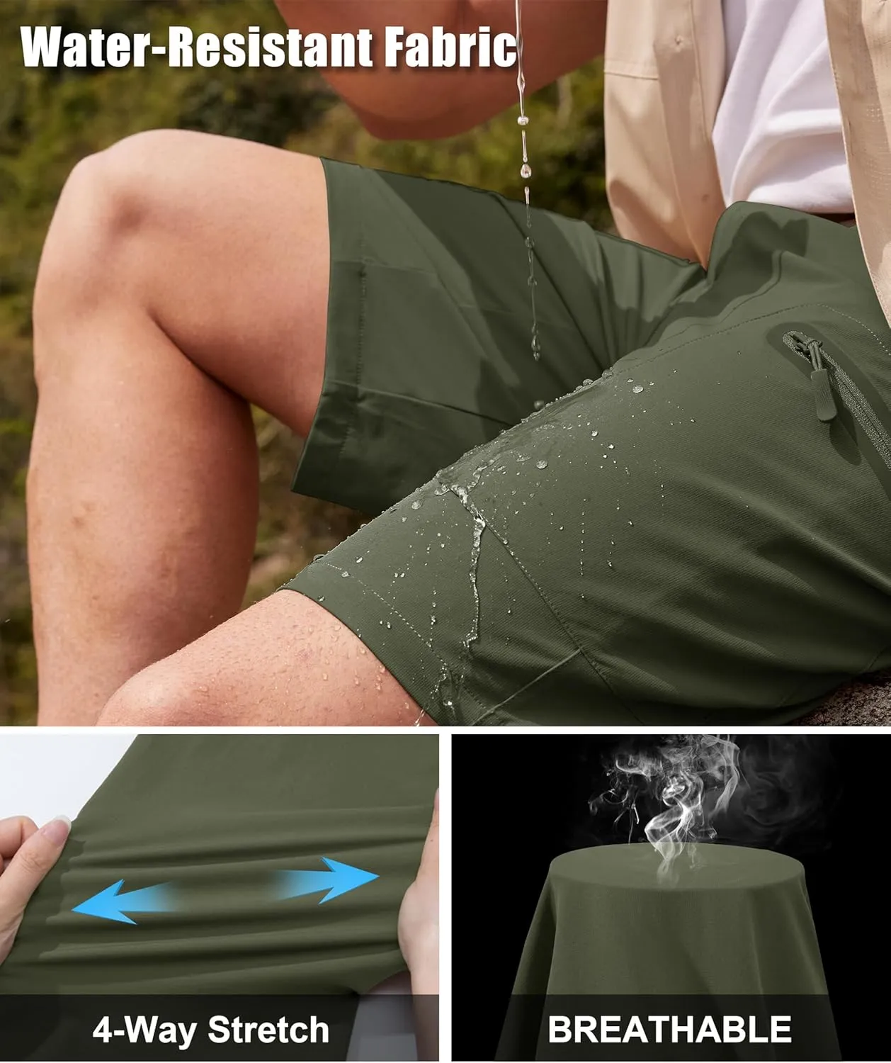 MAGCOMSEN Men's Hiking Cargo Shorts 10" Lightweight Outdoor Work Shorts for Men Travel Casual with 5 Pockets