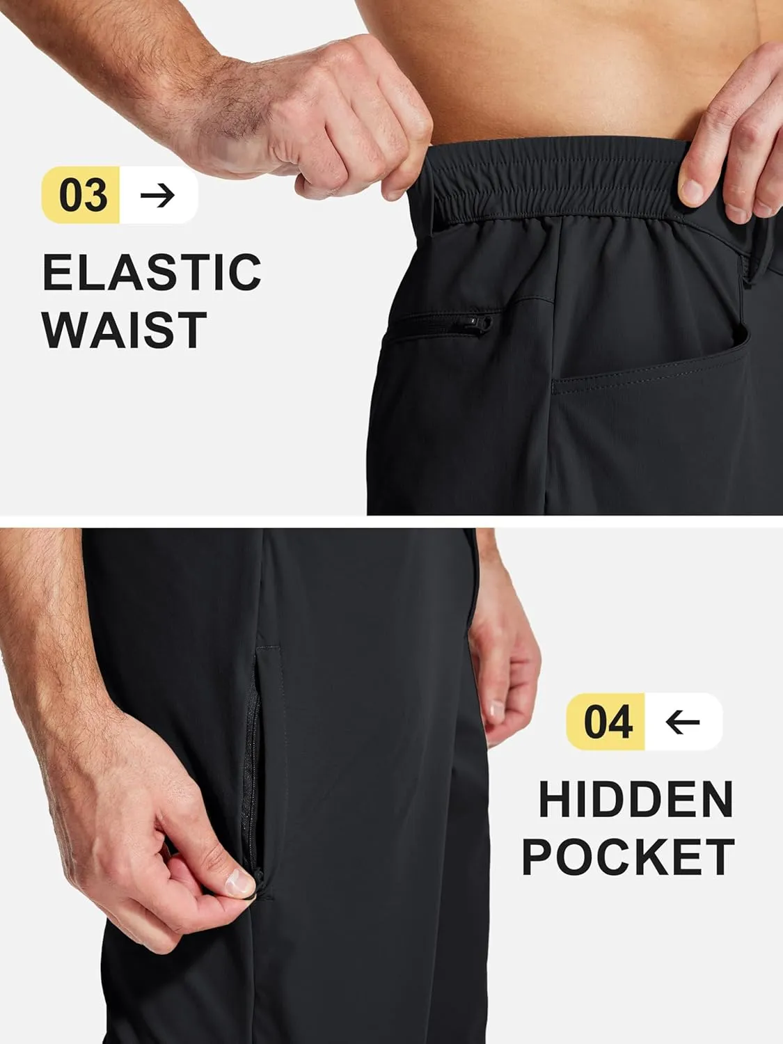 MAGCOMSEN Men's Lightweight Hiking Pants with 4 Pockets Water Resistant Quick Dry Fishing Travel Work Outddoor Pants