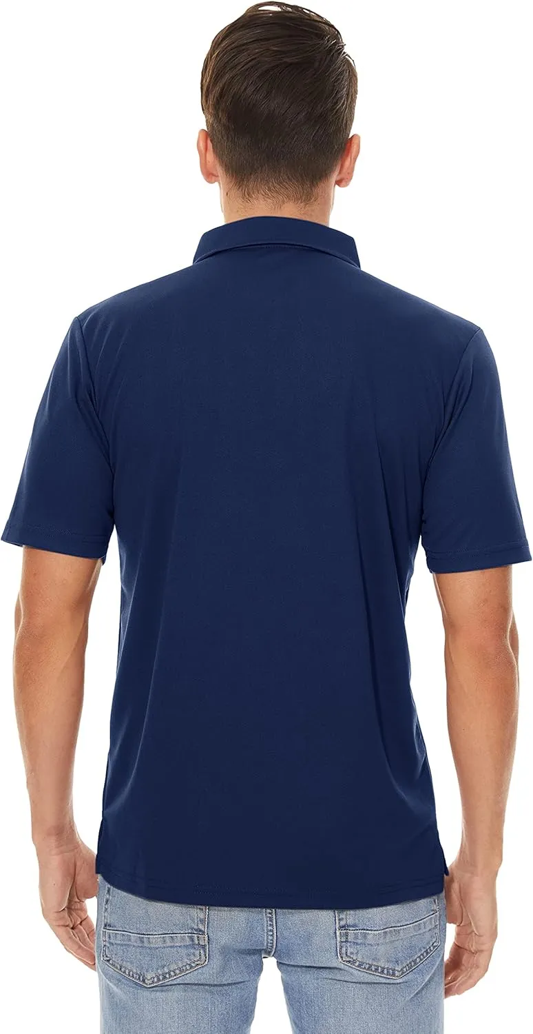 MAGCOMSEN Men's Polo Shirts 3 Buttons Casual Work T Shirts Quick Dry Short Sleeve Golf Shirt Pique Jersey Outdoor Performance