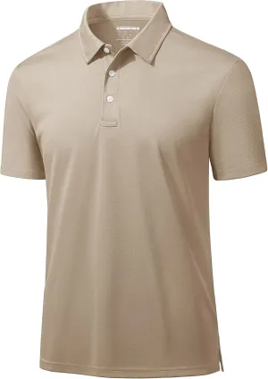 MAGCOMSEN Men's Polo Shirts 3 Buttons Casual Work T Shirts Quick Dry Short Sleeve Golf Shirt Pique Jersey Outdoor Performance