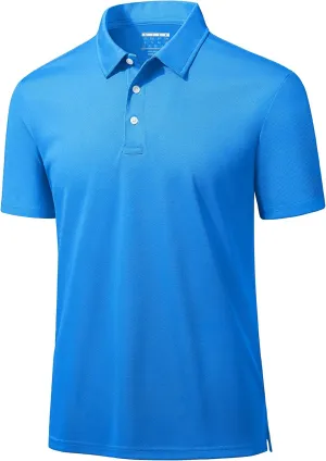 MAGCOMSEN Men's Polo Shirts 3 Buttons Casual Work T Shirts Quick Dry Short Sleeve Golf Shirt Pique Jersey Outdoor Performance