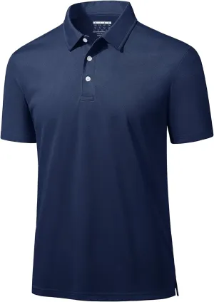 MAGCOMSEN Men's Polo Shirts 3 Buttons Casual Work T Shirts Quick Dry Short Sleeve Golf Shirt Pique Jersey Outdoor Performance