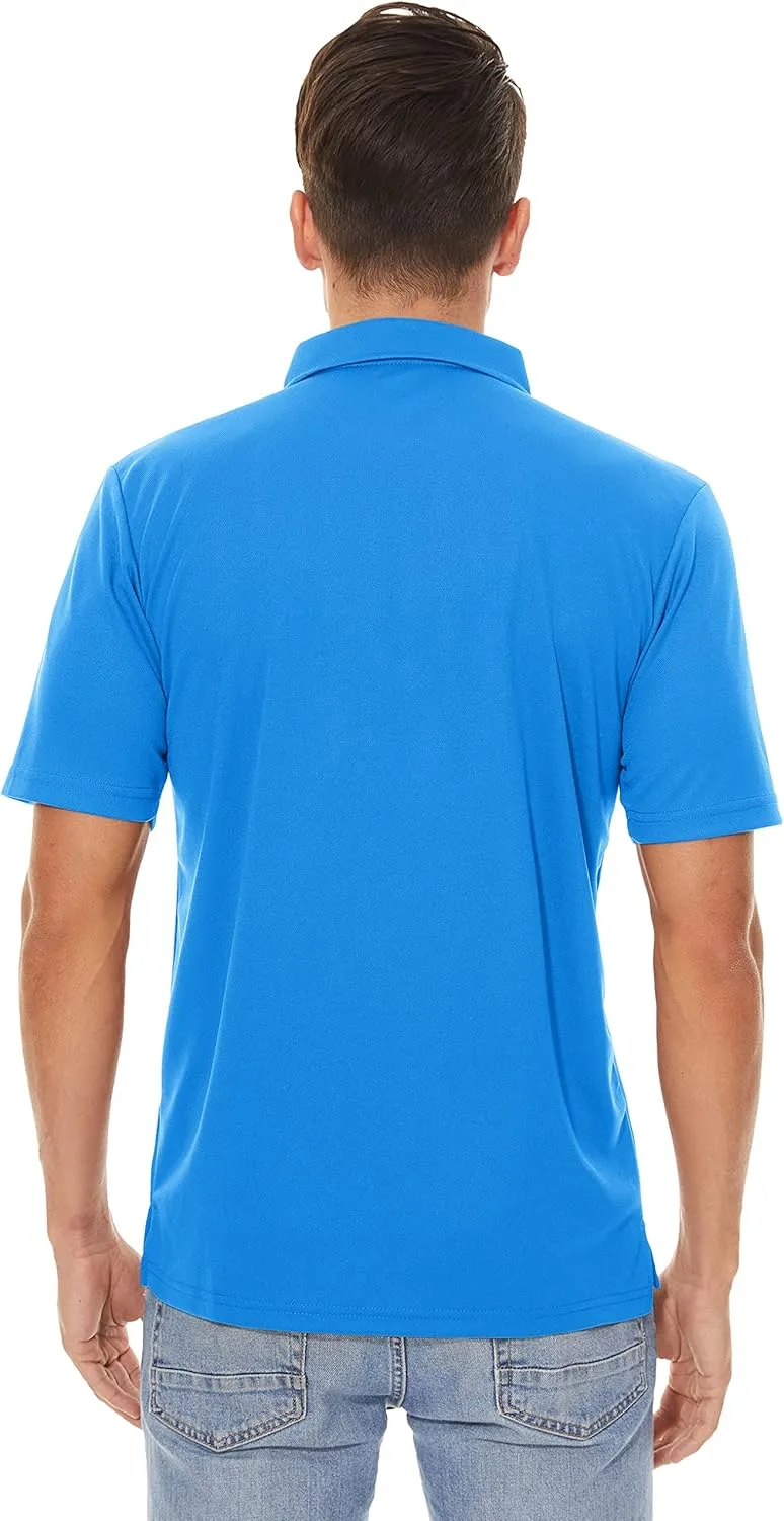 MAGCOMSEN Men's Polo Shirts 3 Buttons Casual Work T Shirts Quick Dry Short Sleeve Golf Shirt Pique Jersey Outdoor Performance