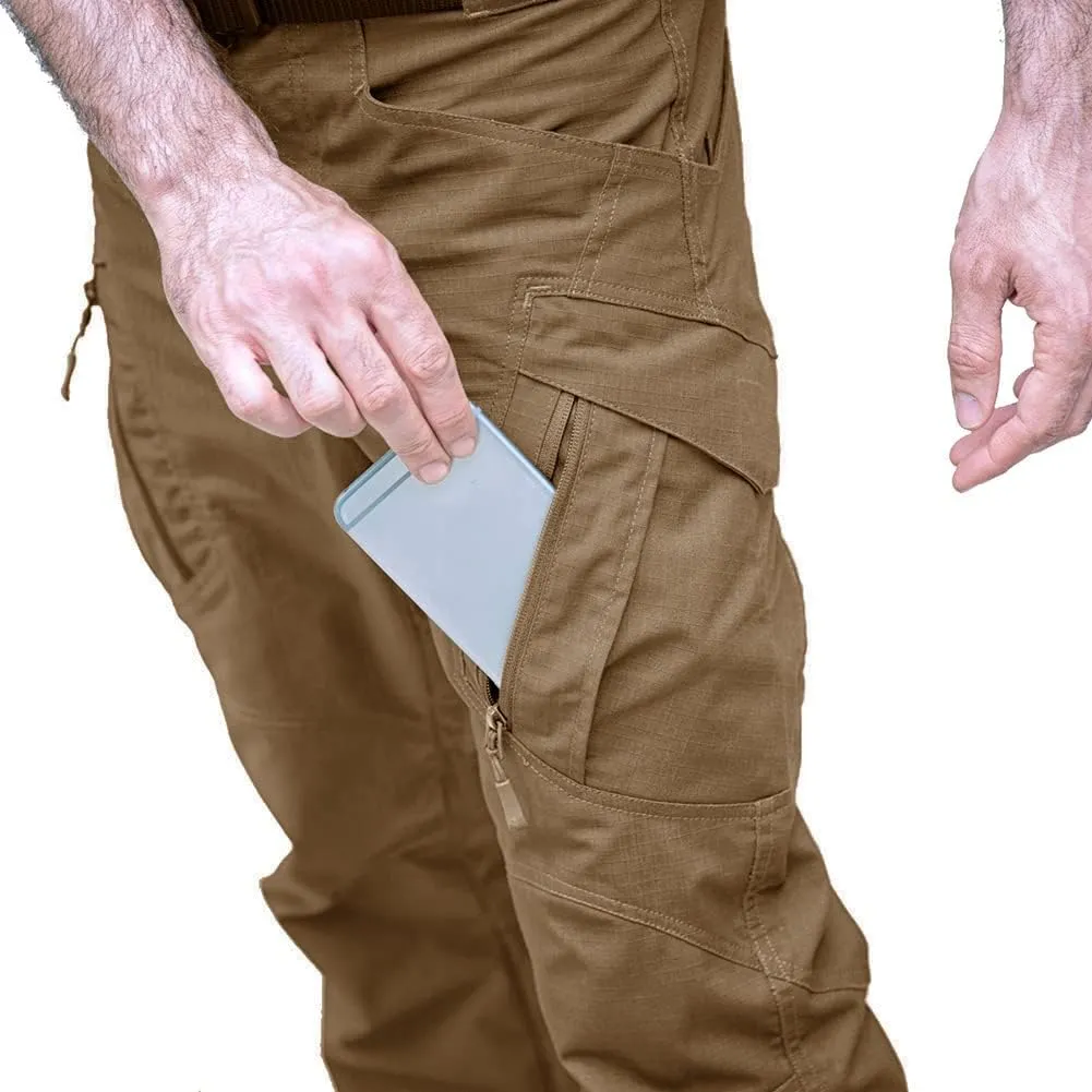 MAGCOMSEN Men's Tactical Pants with 9 Pockets Rip-Stop Lightweight Work Hiking Pants