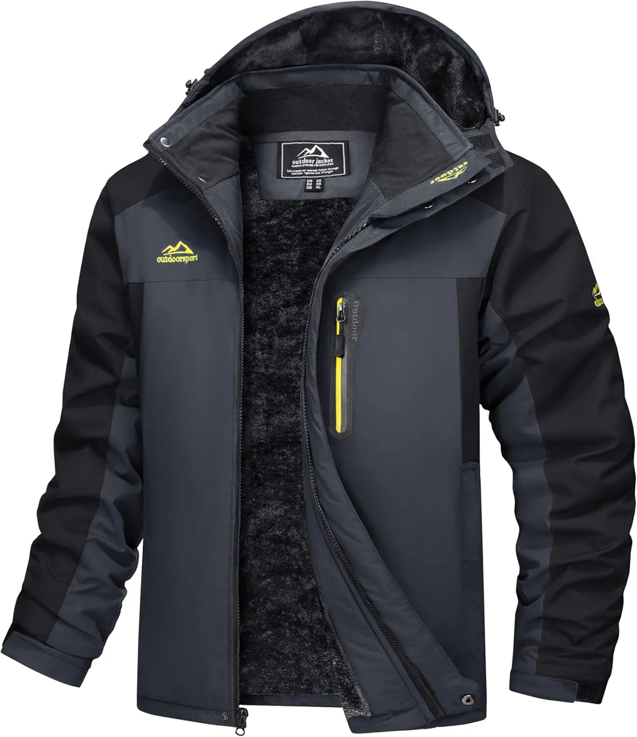 MAGCOMSEN Men's Winter Coats Water Resistant Snow Ski Jacket Fleece Lined Parka 5 Pockets