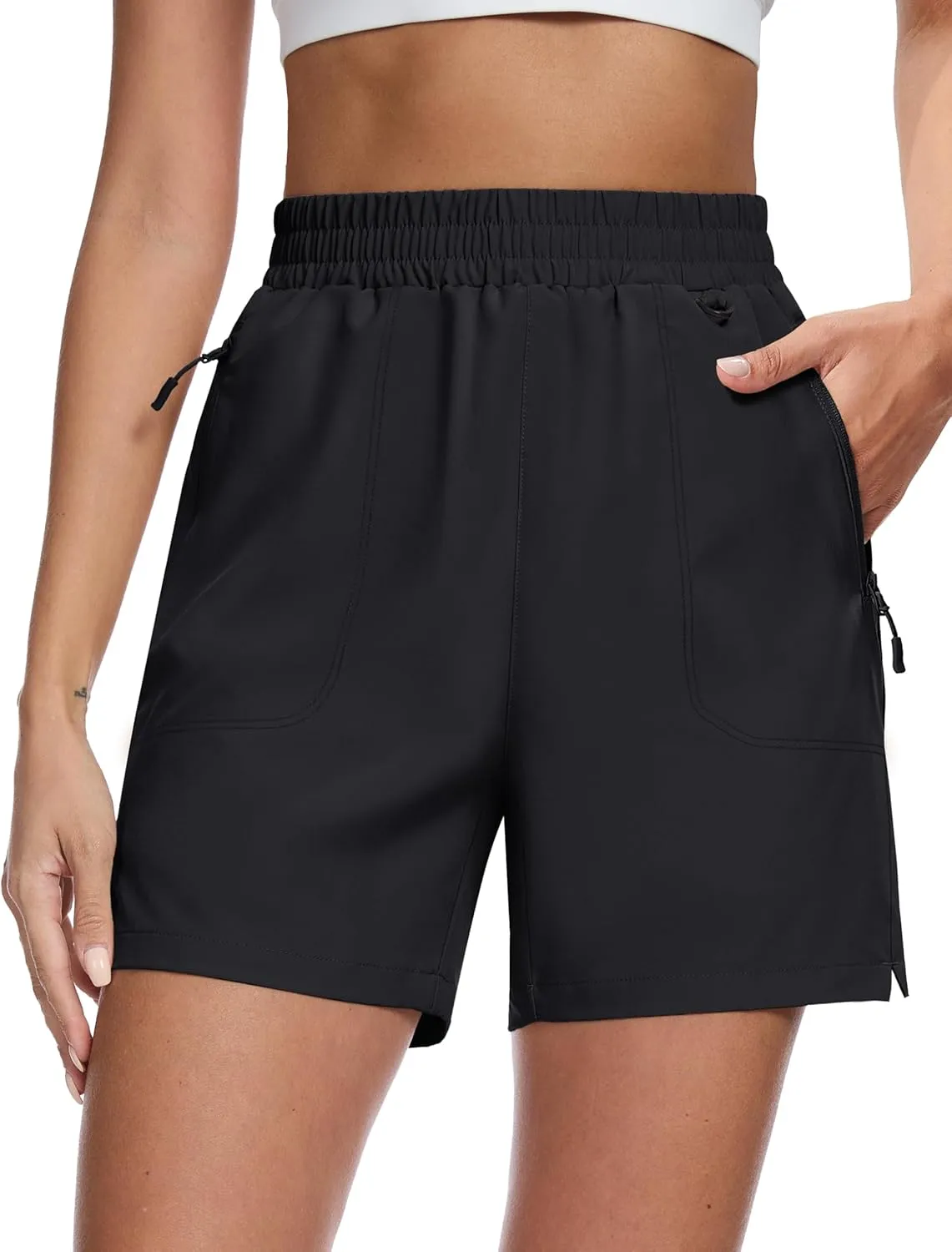 MAGCOMSEN Women's 5" Hiking Cargo Shorts UPF 50  Quick Dry Lightweight Golf Athletic Casual Summer Shorts with Pockets