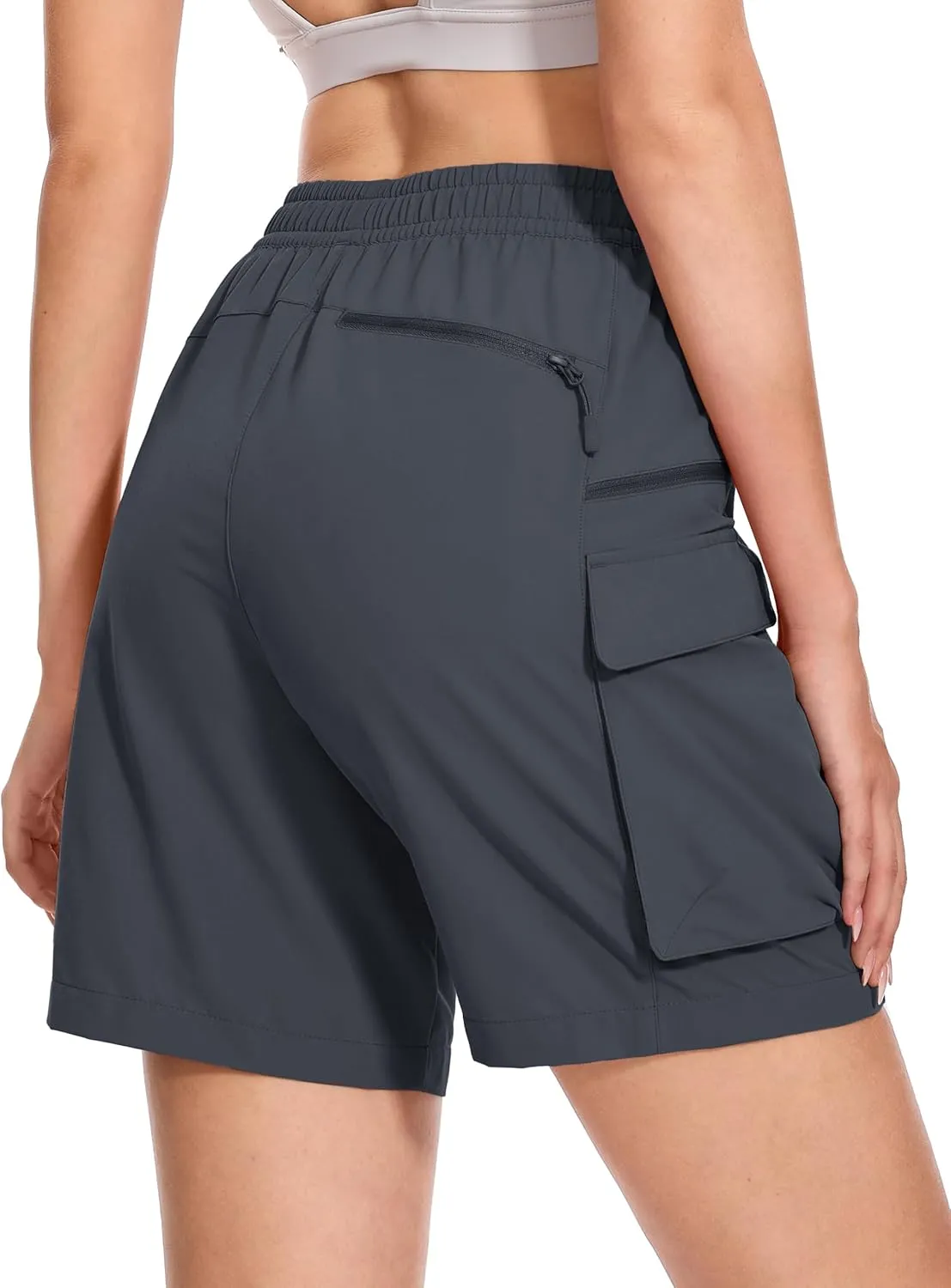 MAGCOMSEN Women's 7" Hiking Cargo Shorts Quick Dry Lightweight Golf Athletic Summer Outdoor Shorts with 4 Pockets