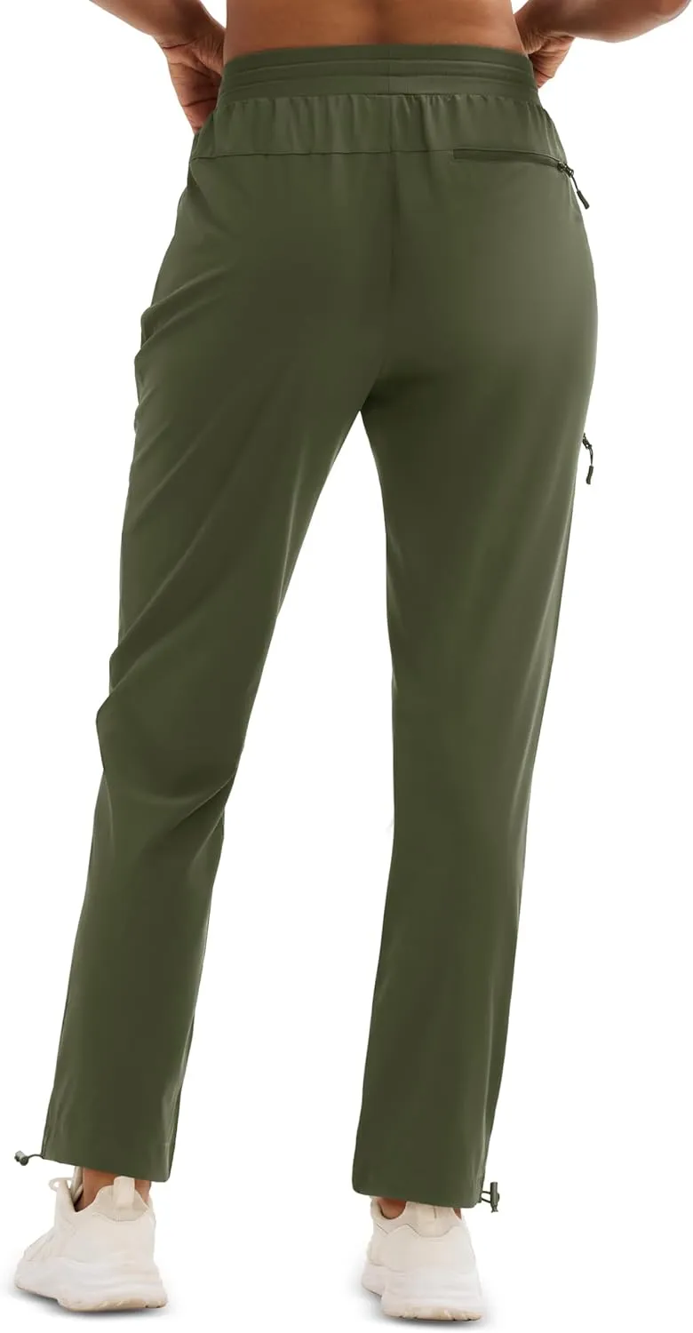 MAGCOMSEN Women's Hiking Pants UPF 50  Water Resistant Quick Dry Lightweight Elastic Waist Cargo Pants with 4 Pockets