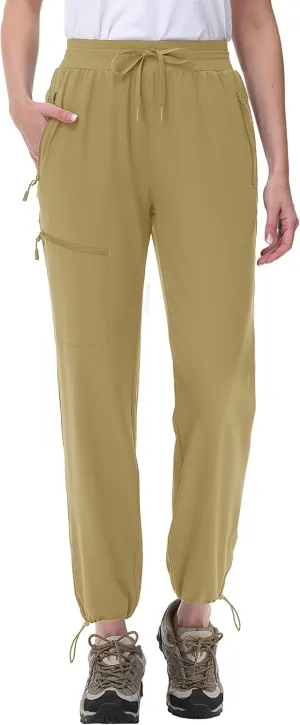 MAGCOMSEN Women's Hiking Pants UPF 50  Water Resistant Quick Dry Lightweight Elastic Waist Cargo Pants with 4 Pockets