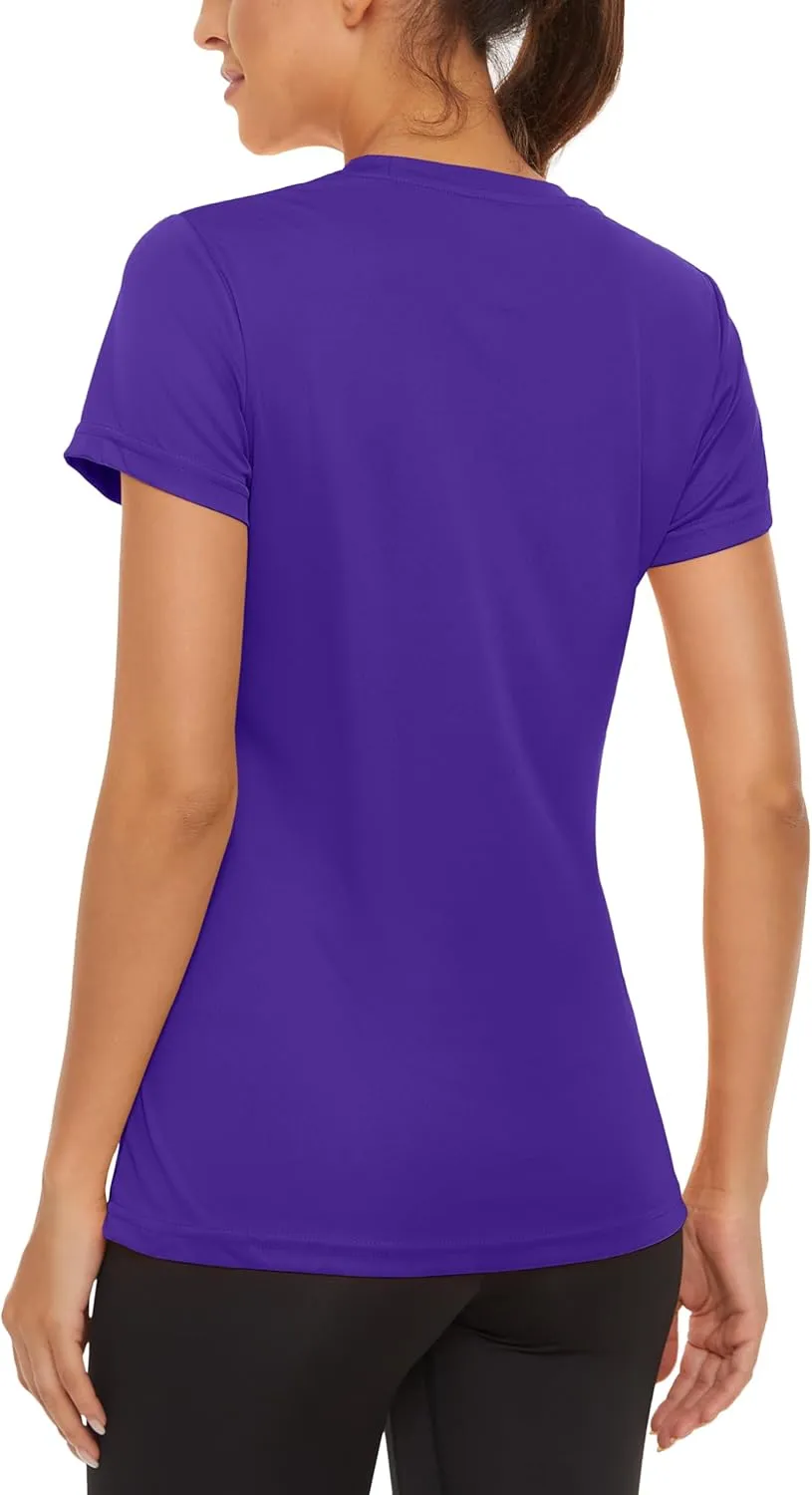MAGCOMSEN Women's Short Sleeve T-Shirts UPF 50  Sun Protection Quick Dry Athletic Running Workout Rash Guard Tops