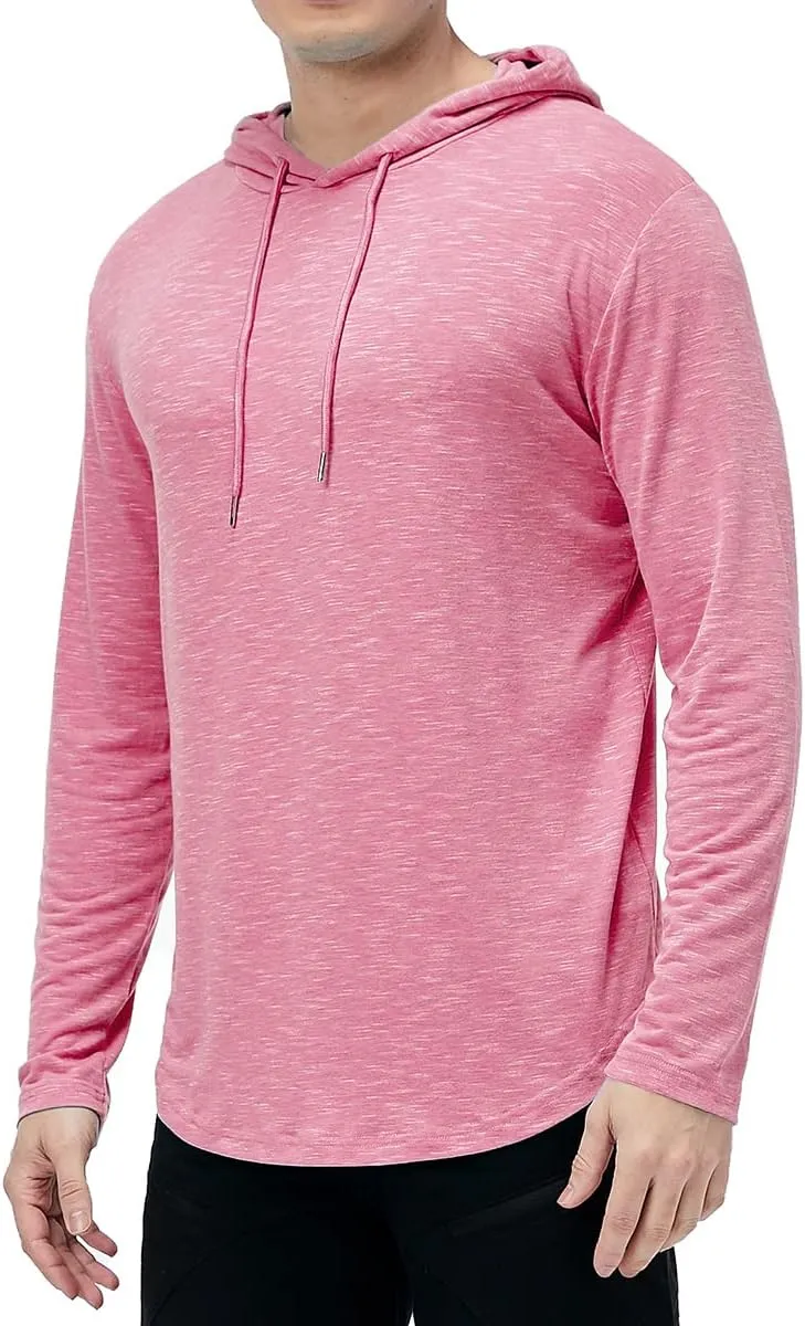 MANSDOUR Men's Athletic Hooded Shirts Long Sleeve Workout Sport Hoodie Casual Running T Shirt Quick Dry Pullover Top