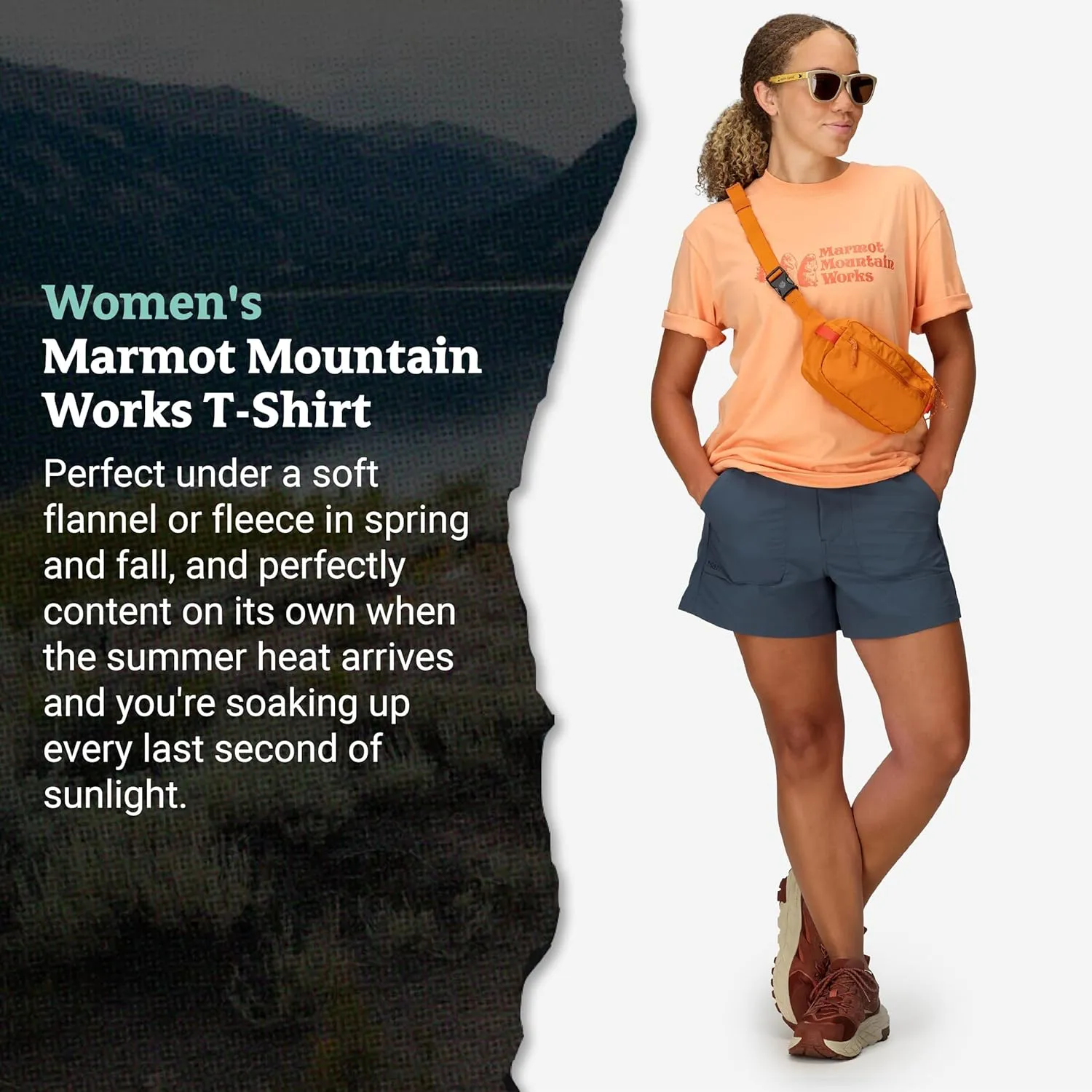 MARMOT Women's MMW Short-Sleeve Tee Shirt - Screen Printed Graphic on Soft, Breathable, Eco-Friendly Cotton/Poly Blend