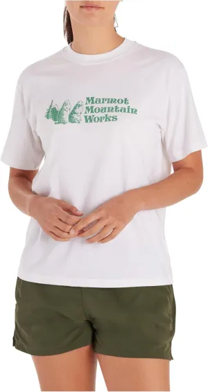 MARMOT Women's MMW Short-Sleeve Tee Shirt - Screen Printed Graphic on Soft, Breathable, Eco-Friendly Cotton/Poly Blend