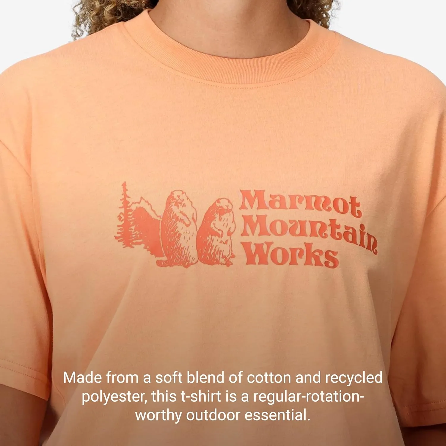 MARMOT Women's MMW Short-Sleeve Tee Shirt - Screen Printed Graphic on Soft, Breathable, Eco-Friendly Cotton/Poly Blend
