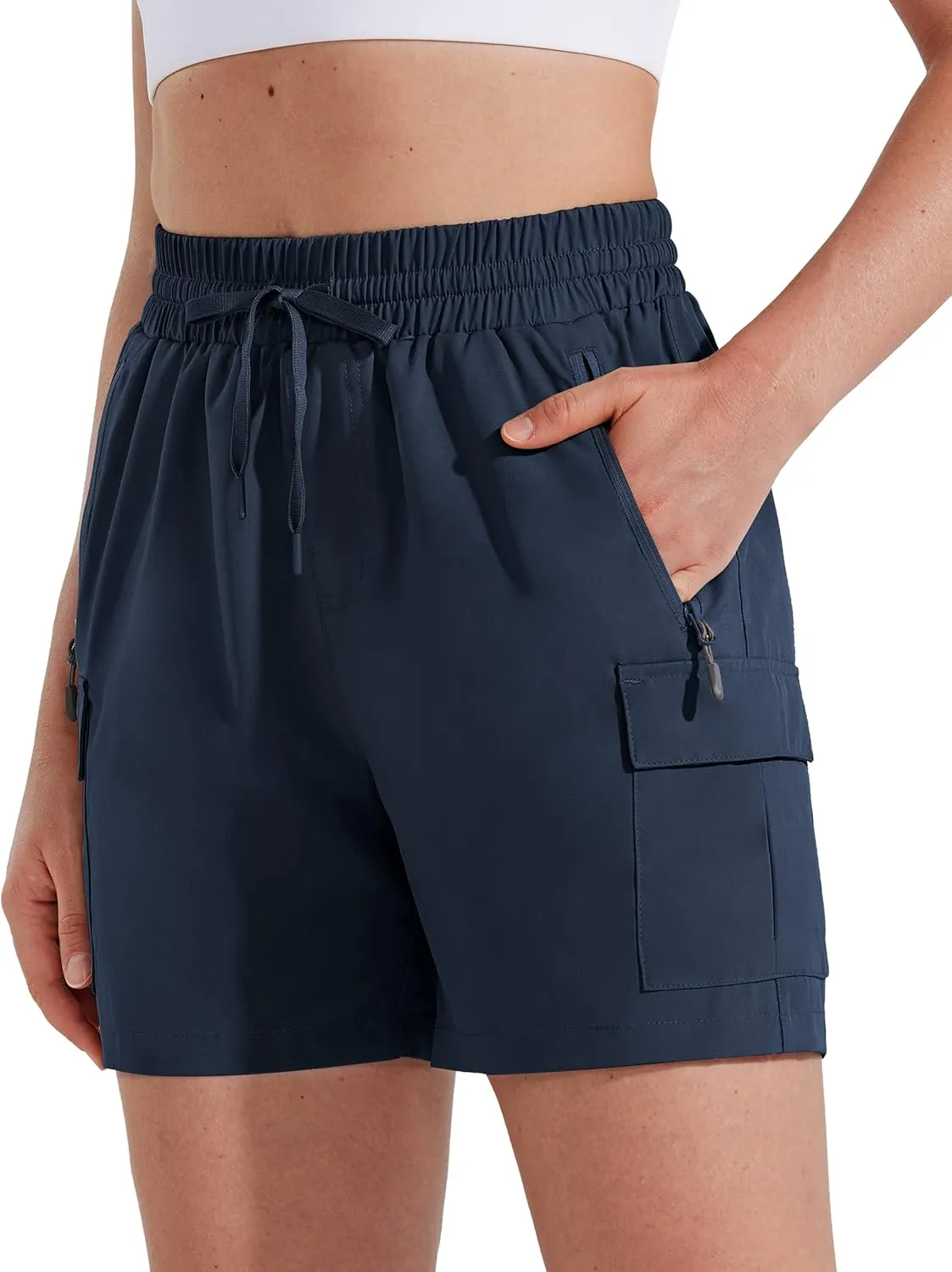 MASKERT Women's Hiking Cargo Shorts 5" 7" 9" Quick Dry Athletic Golf Shorts Lightweight Running Summer Casual Shorts