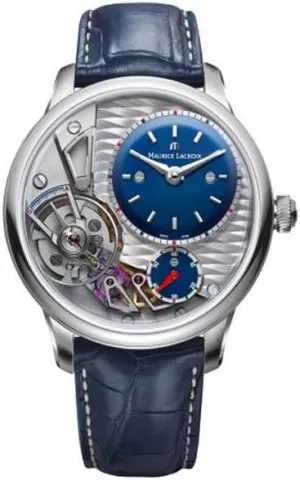 Maurice Lacroix Masterpiece Gravity 43mm Watch | Grey/Blue Leather