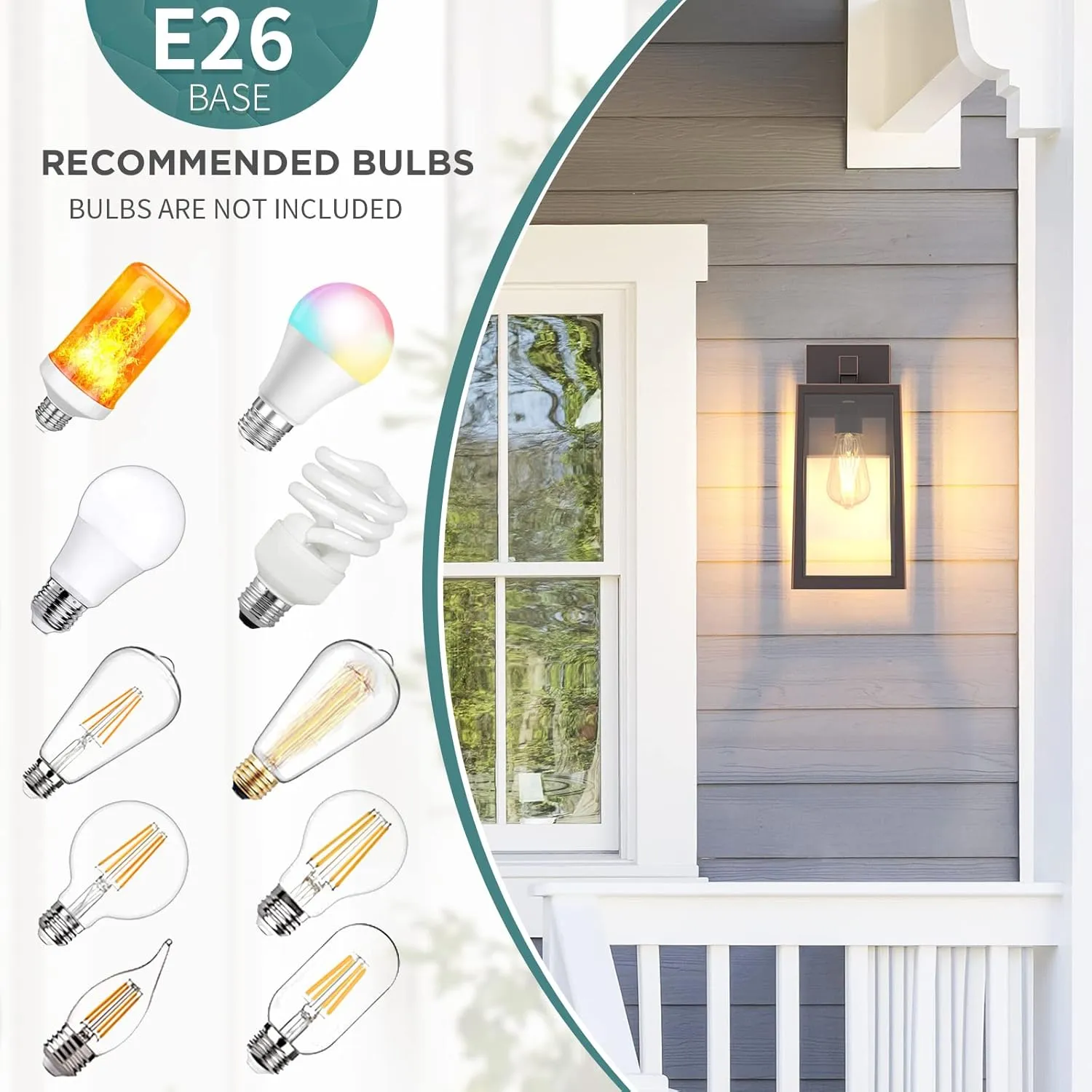 MAXvolador Outdoor Wall Lantern, Exterior Waterproof Wall Sconce Light Fixture, Oil Rubbed Bronze Anti-Rust Mount Light Glass, E26 Porch Patio Lighting