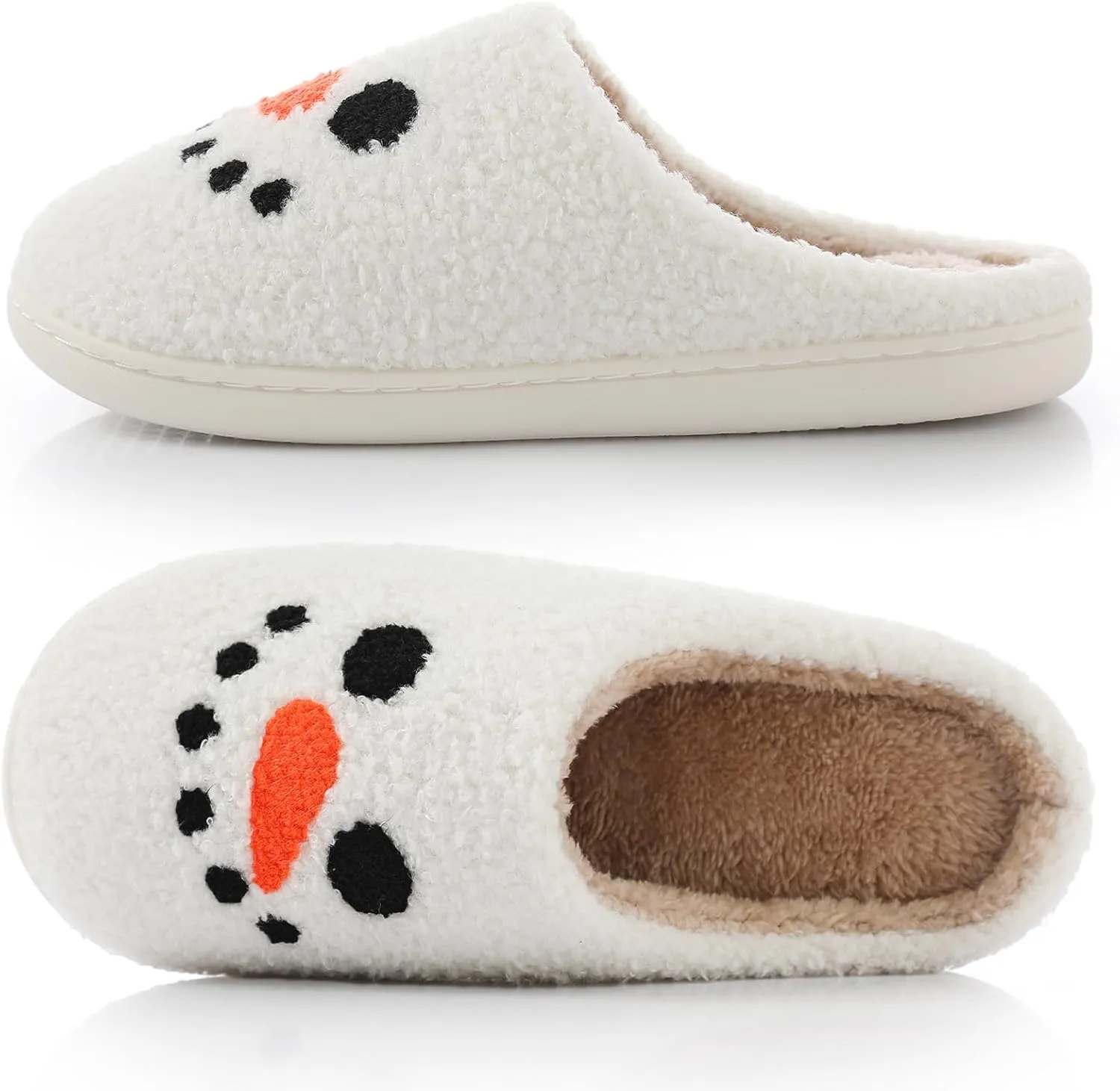 Menore Memory Foam Slippers for Womens Mens Plush Warm Spooky Lantern Cute Slippers House Shoes