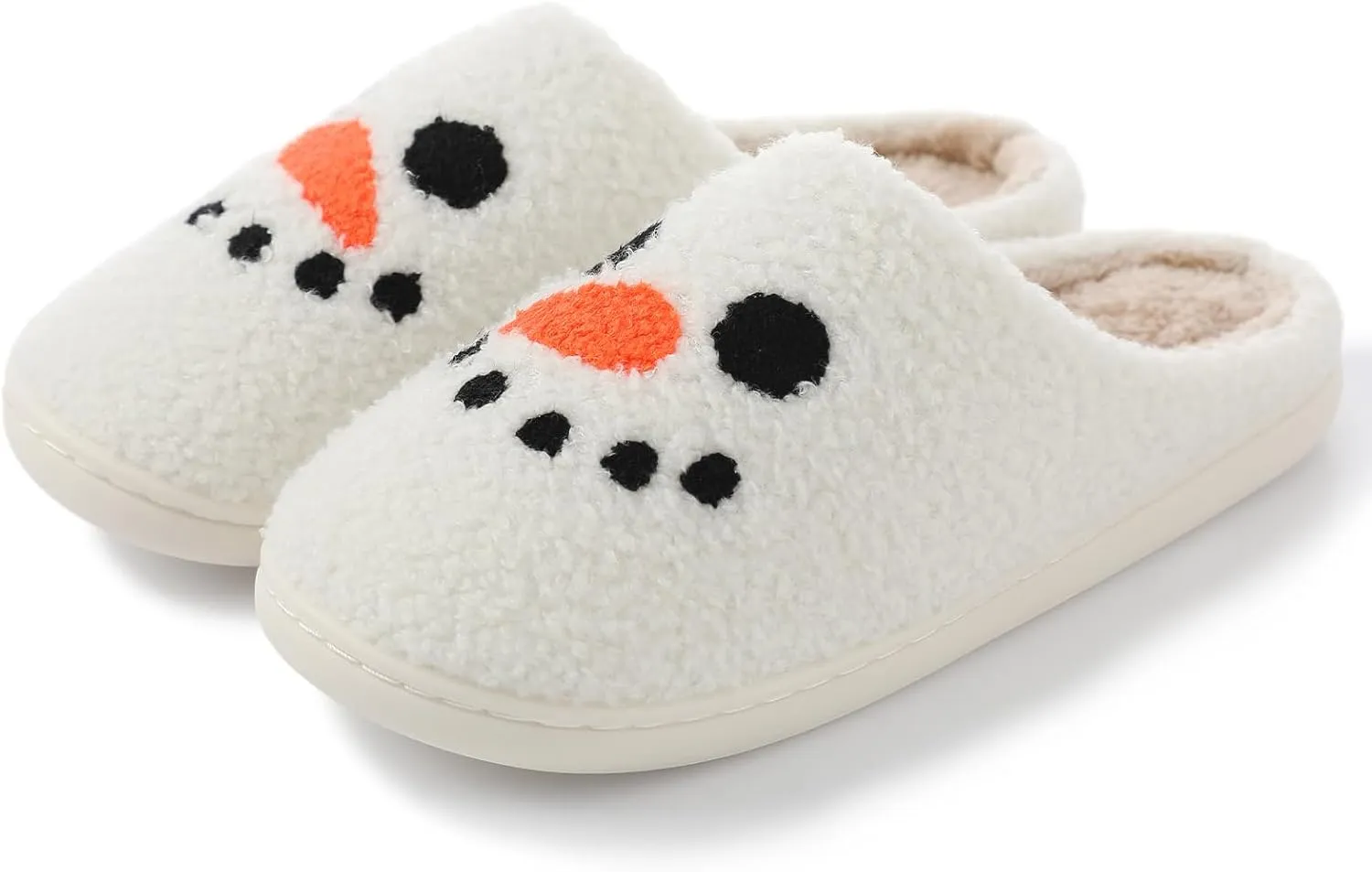 Menore Memory Foam Slippers for Womens Mens Plush Warm Spooky Lantern Cute Slippers House Shoes