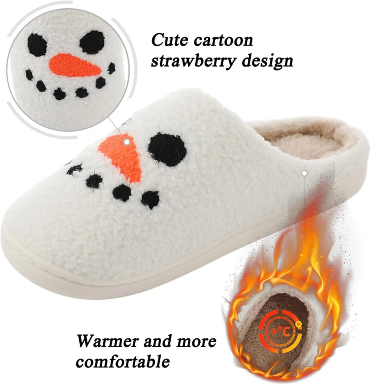 Menore Memory Foam Slippers for Womens Mens Plush Warm Spooky Lantern Cute Slippers House Shoes
