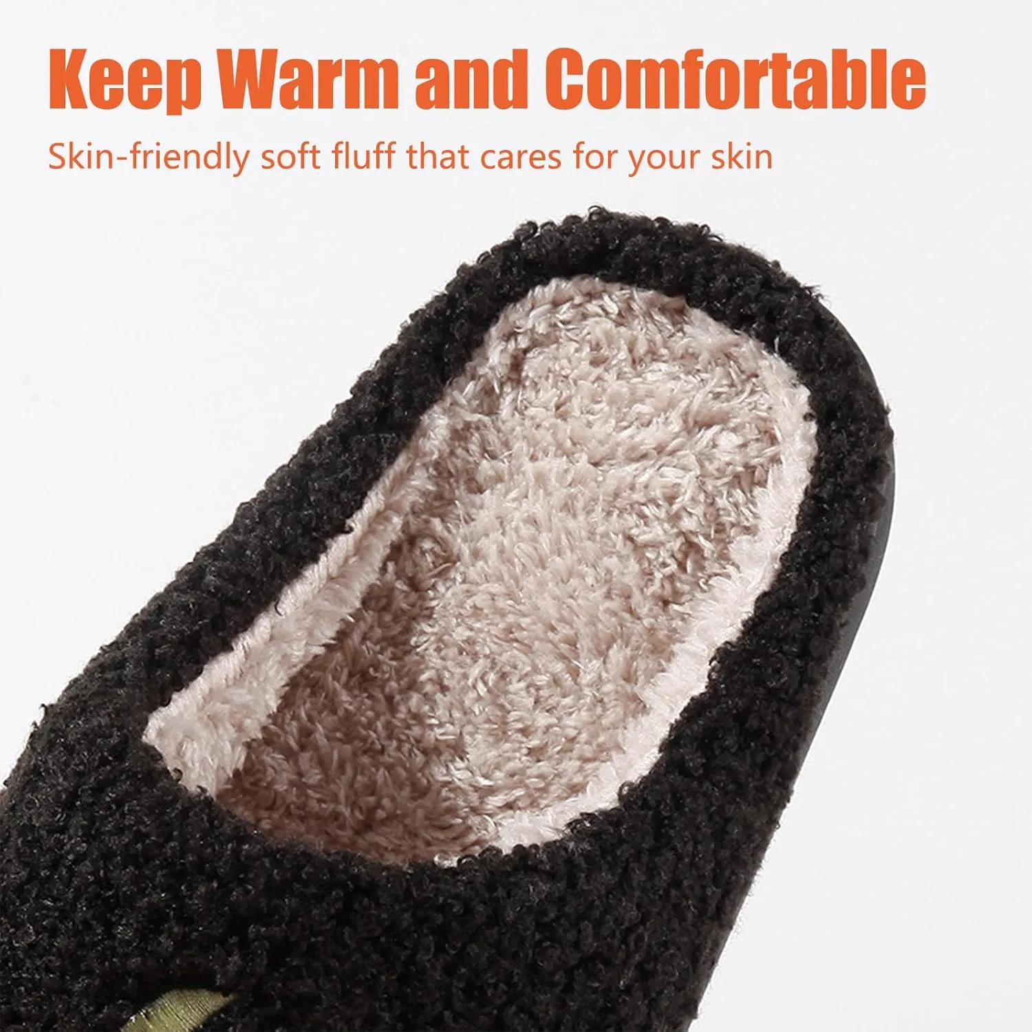 Menore Memory Foam Slippers for Womens Mens Plush Warm Spooky Lantern Cute Slippers House Shoes