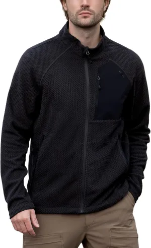 Men's AIR Full Zip Wave-textured Lightweight Fleece Jacket Breathable Spring Jacket for Outdoor Hiking Camping