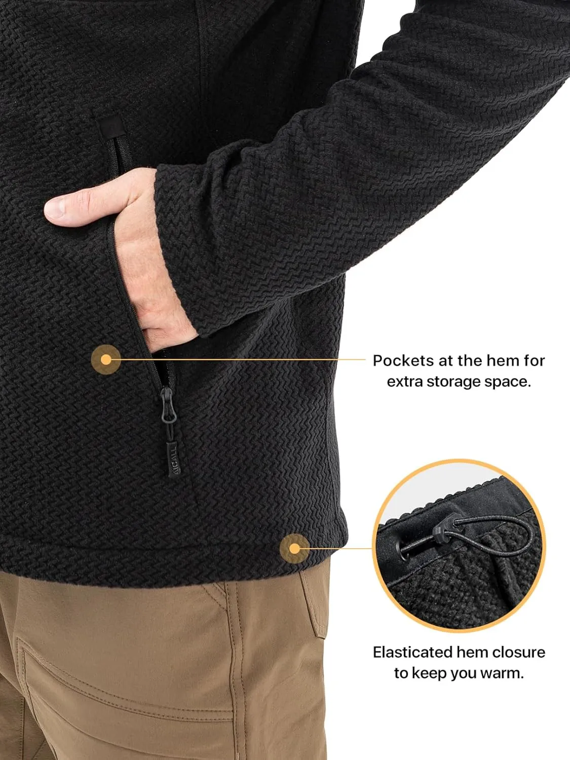 Men's AIR Full Zip Wave-textured Lightweight Fleece Jacket Breathable Spring Jacket for Outdoor Hiking Camping