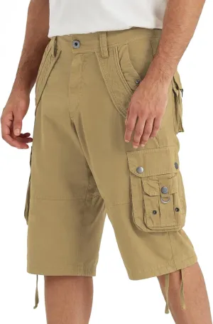 Mens Cargo Shorts with 8 Pockets Long Below Knee Length Relaxed Fit Casual Hiking Work Outdoor