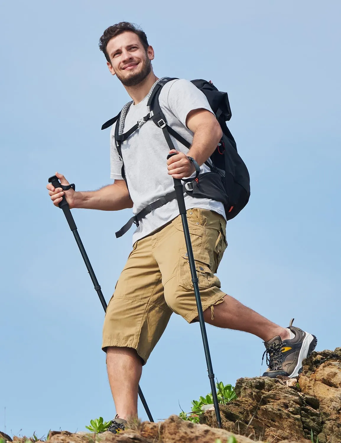Mens Cargo Shorts with 8 Pockets Long Below Knee Length Relaxed Fit Casual Hiking Work Outdoor
