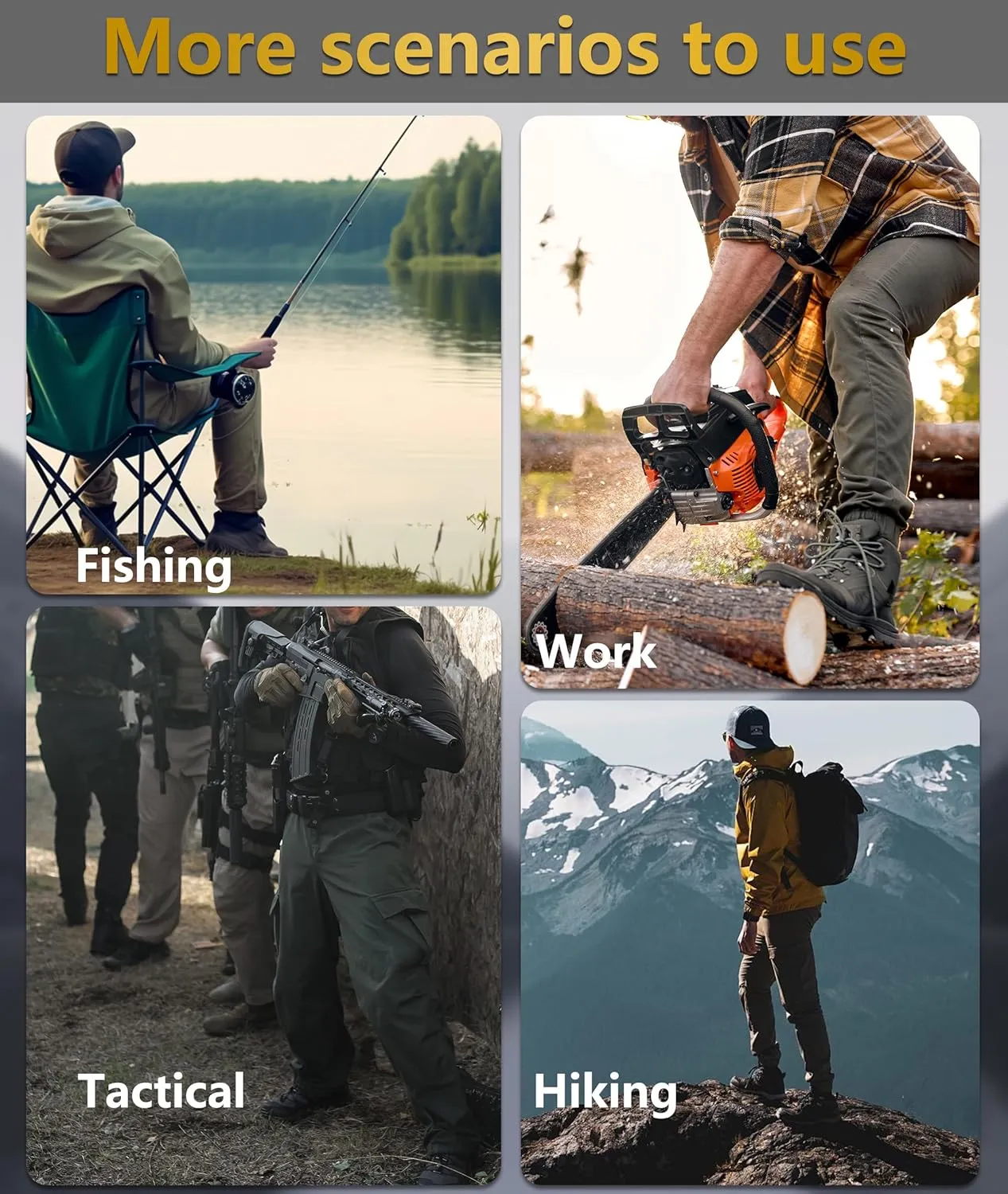 Mens Cargo Work Pants Waterproof Hiking Pants for Men Ripstop Tactical Pants Multi Work Pants with 7 Pockets