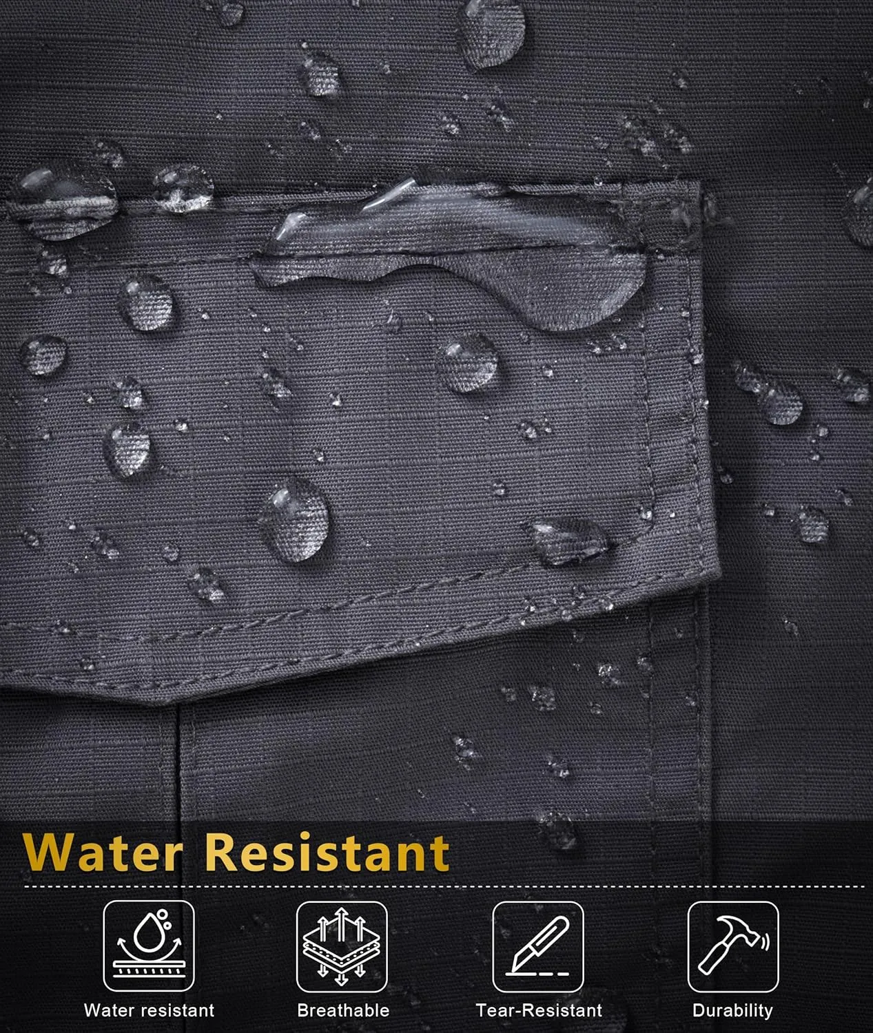 Mens Cargo Work Pants Waterproof Hiking Pants for Men Ripstop Tactical Pants Multi Work Pants with 7 Pockets