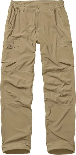 Mens Hiking Cargo Pants Quick Dry Lightweight Water-Resistant Safari Fishing Outdoor Work Pants with Multiple Pockets