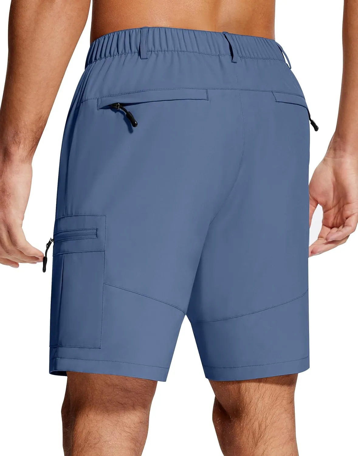Mens Hiking Cargo Shorts 7" Inseam 6 Zipper Pockets Stretch Quick Dry Lightweight Short for Golf Casual Fishing Work